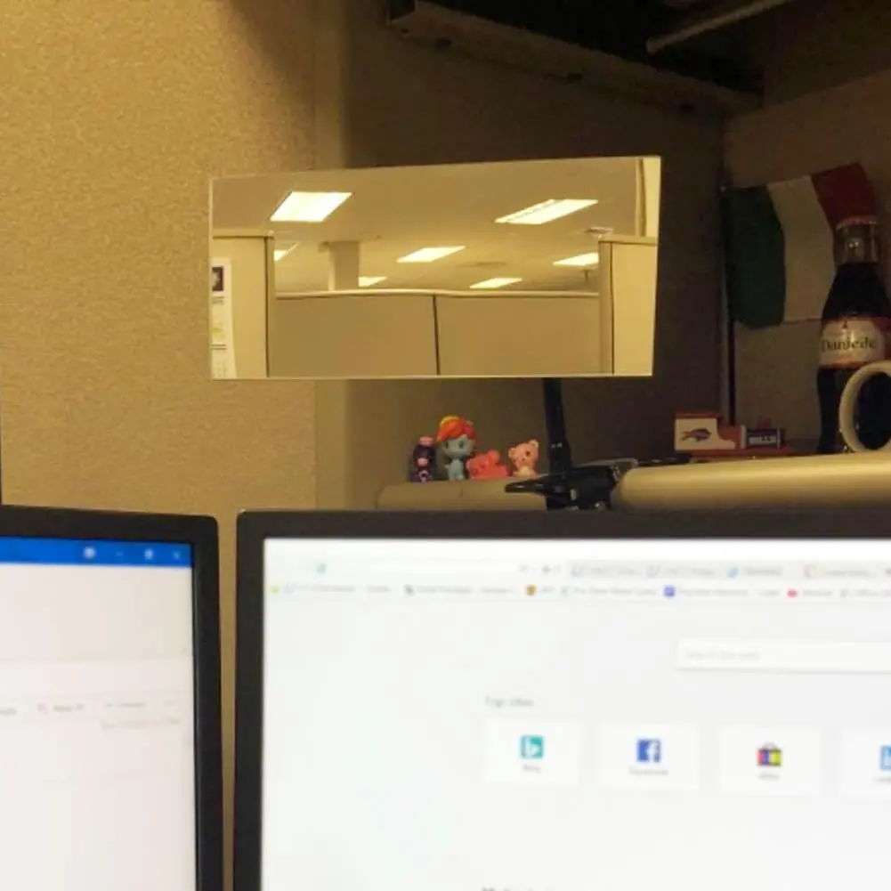 Ampper Convex Security Mirror 6.69" x 2.95" Rectangle | Adjustable Clip-On Safety Monitor - view 8