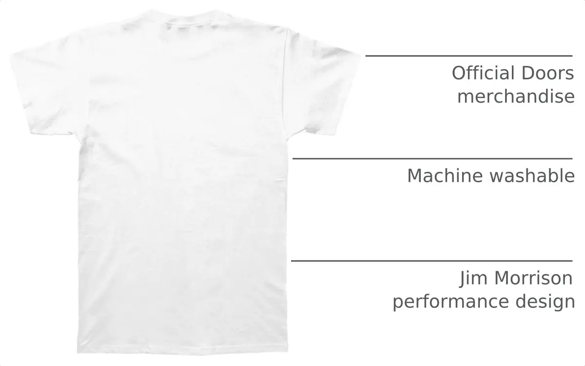 The Doors Stage Photo T-Shirt, White, Large | Iconic Jim Morrison Stage Print, Comfortable Cotton - view 3