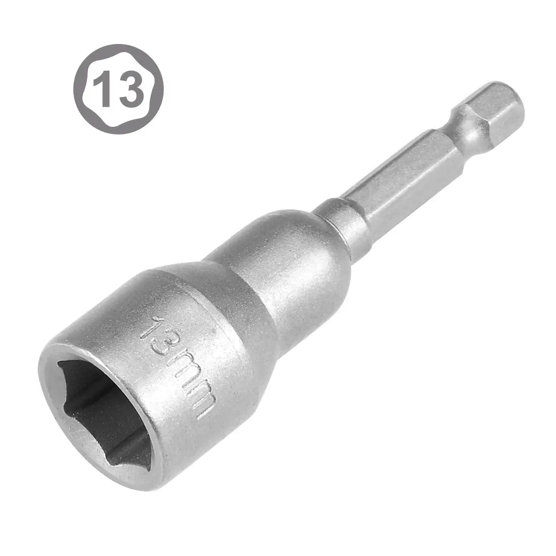 uxcell 1/4" Hex Nut Driver 13mm | Magnetic Impact Socket for DIY & Professional Use - view 2