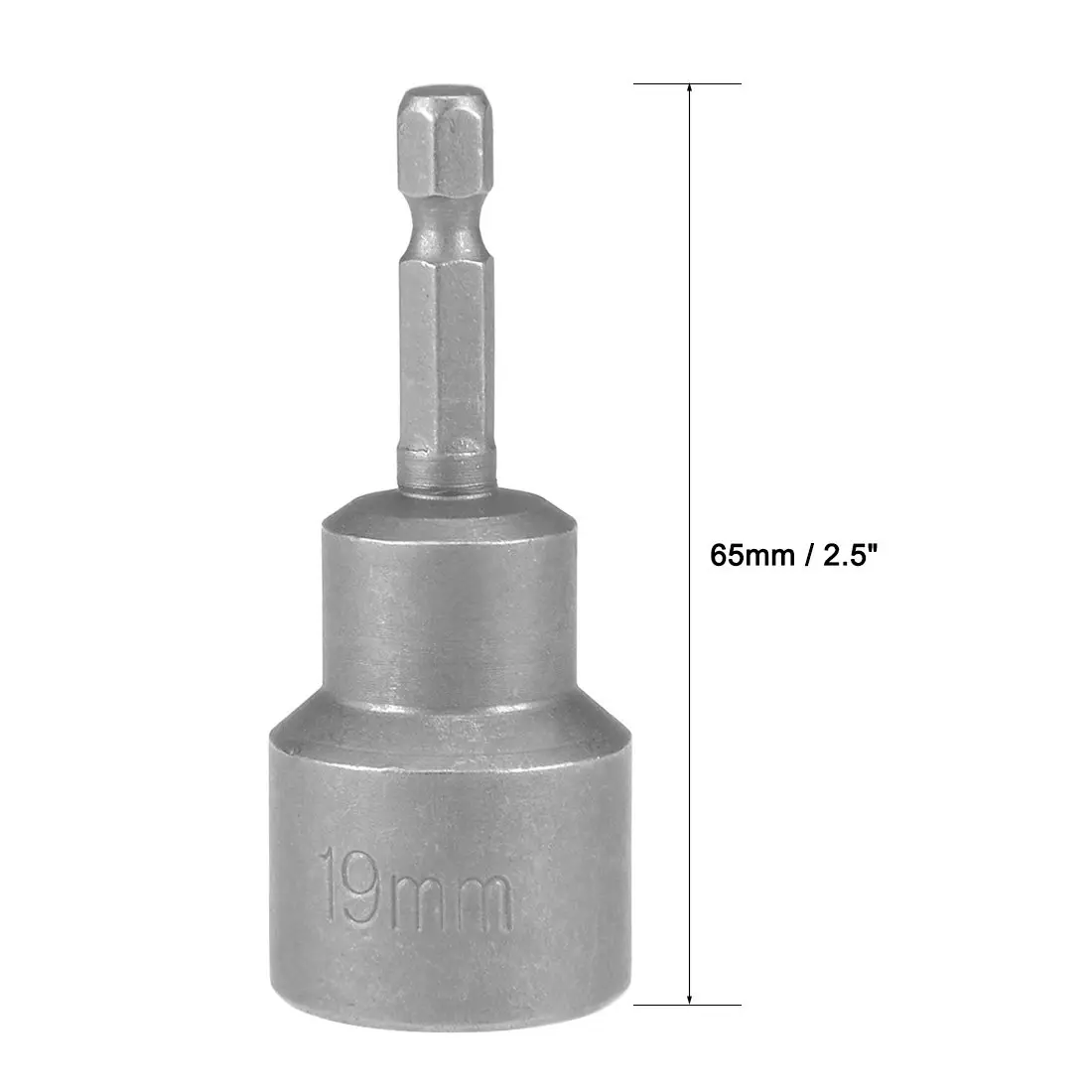 uxcell 19mm Magnetic Nut Setter Driver Bit 65mm (2.5 inch) Length | 1/4" Hex Shank Quick-Change - view 3