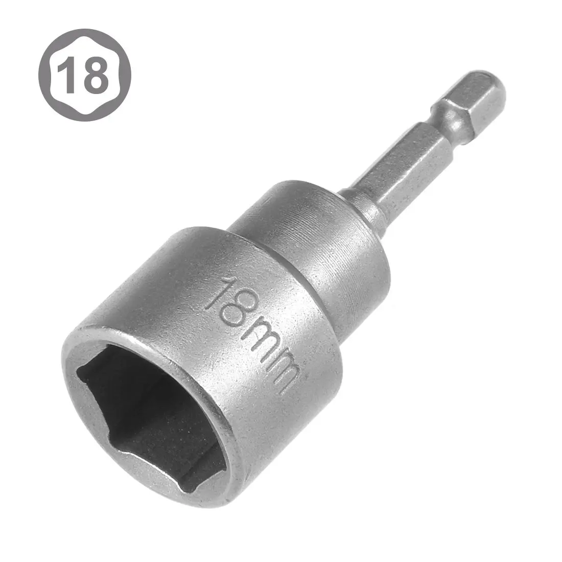 uxcell 18mm Magnetic Nut Setter Driver Bit 65mm (2.5") Length | Quick-Change Hex Shank - view 2