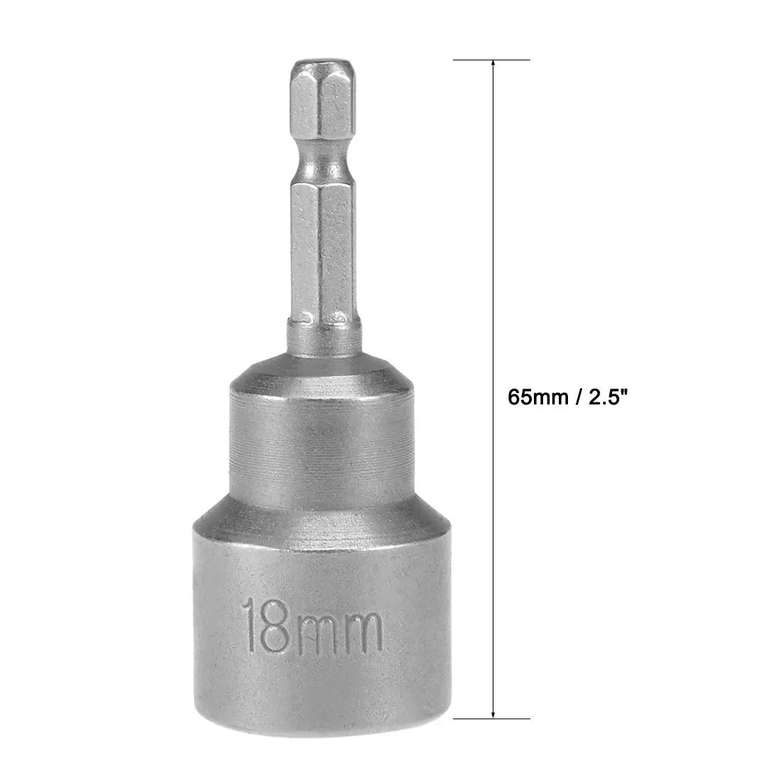 uxcell 18mm Magnetic Nut Setter Driver Bit 65mm (2.5") Length | Quick-Change Hex Shank - view 3