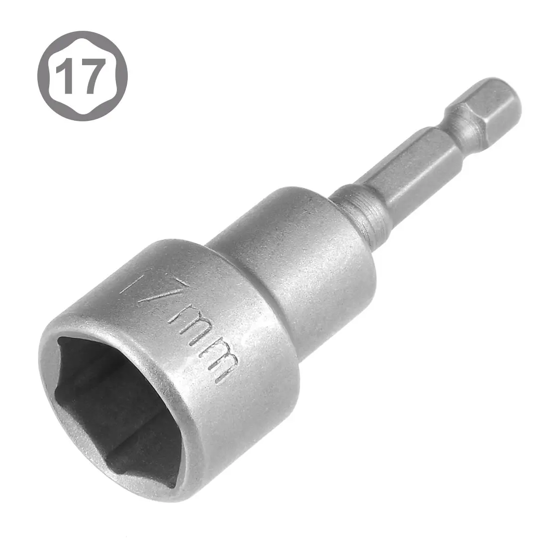 uxcell 17mm Magnetic Nut Setter Driver Bit 65mm Length | 1/4" Hex Shank - view 2