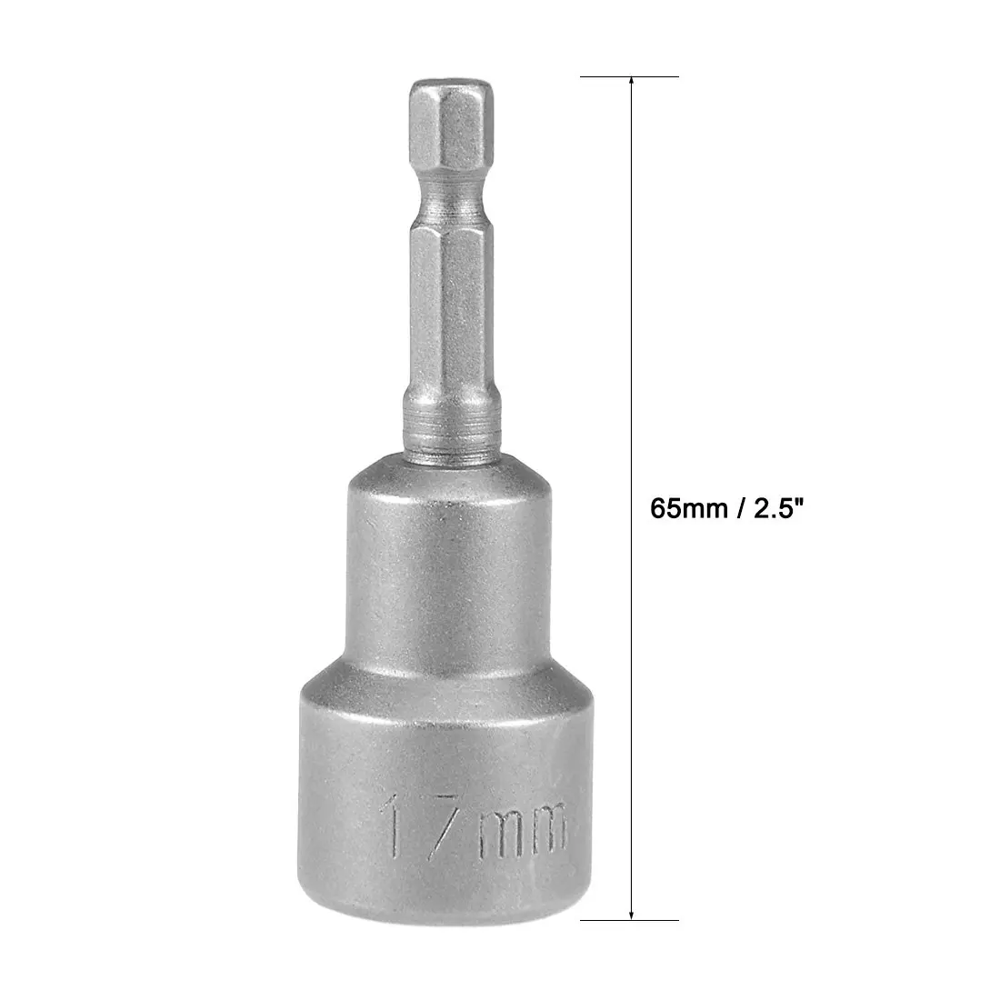 uxcell 17mm Magnetic Nut Setter Driver Bit 65mm Length | 1/4" Hex Shank - view 3