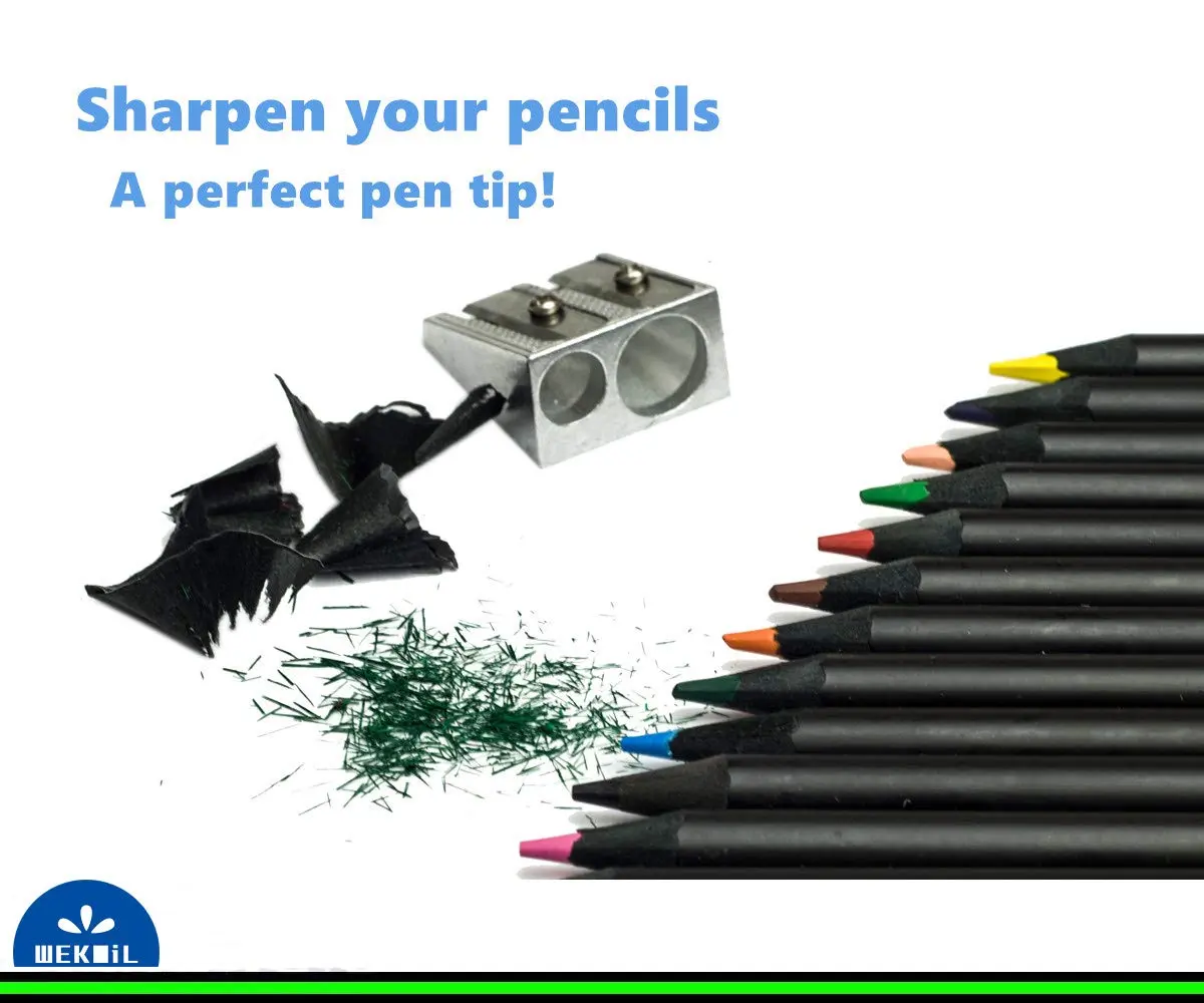 WEKOIL Metal Pencil Sharpeners, Pack of 4, Silver | Dual Hole for Graphite & Colored Pencils - view 4