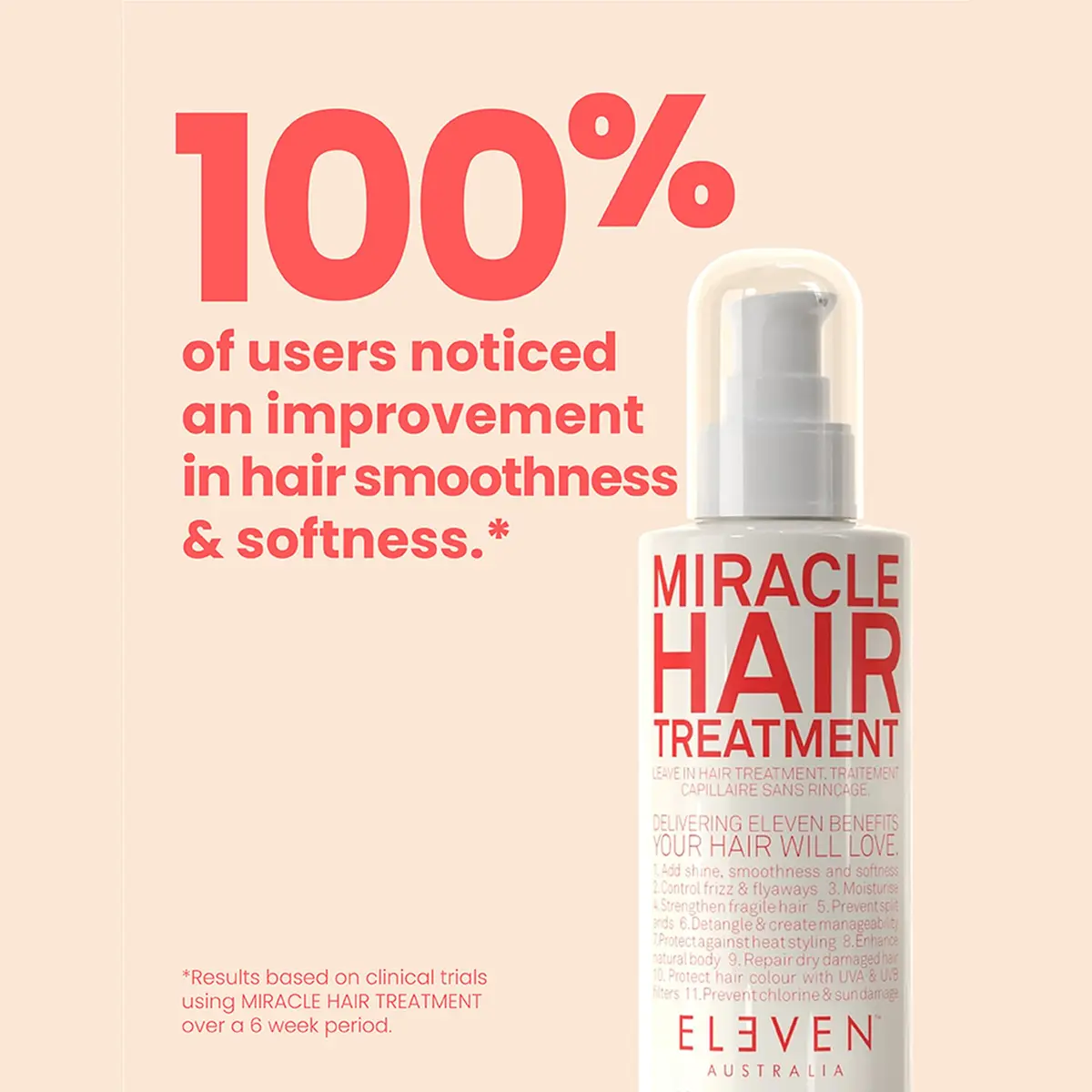 ELEVEN AUSTRALIA Miracle Hair Treatment Leave-In Conditioner 4.2 Fl Oz | All Hair Types, UV & Heat Protection - view 6