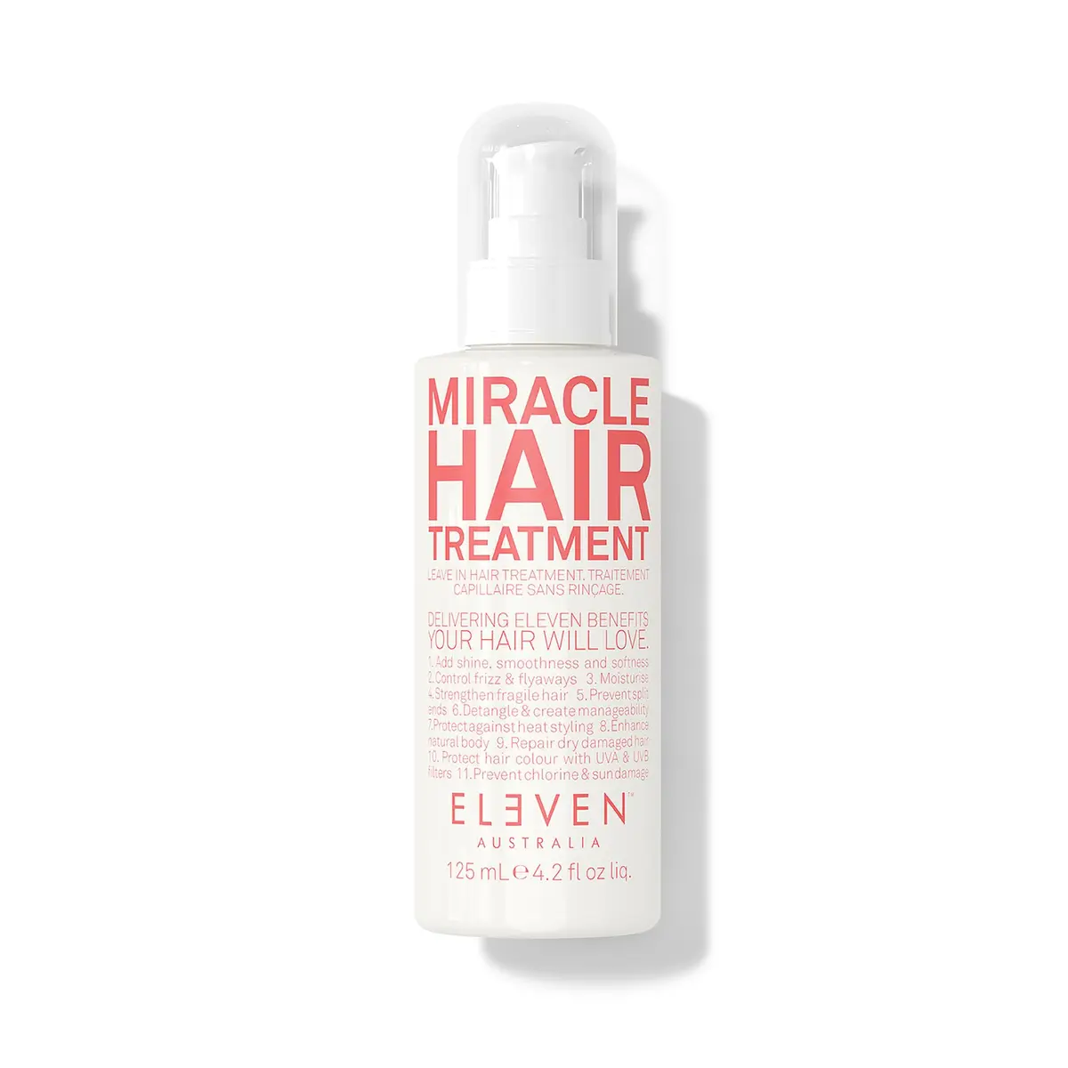 ELEVEN AUSTRALIA Miracle Hair Treatment Leave-In Conditioner 4.2 Fl Oz | All Hair Types, UV & Heat Protection - main product image