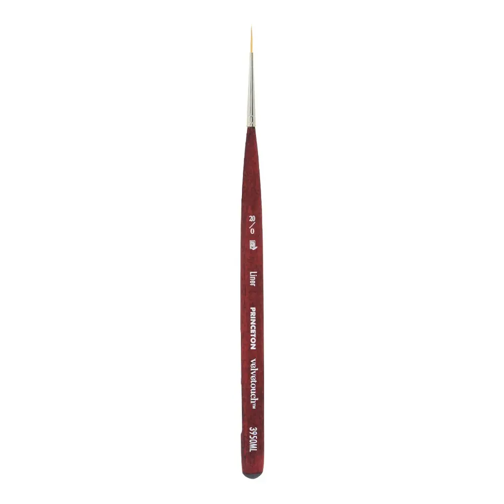 Princeton Velvetouch Mini Liner Brush, Synthetic, Short Handle, Size 20/0 inch | Fine Detailing & Control - main product image