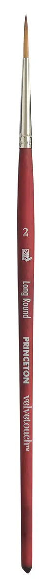 Princeton Velvetouch Artiste, Series 3950 Long Round Size 2 | Luxury Synthetic Brush for Acrylic, Watercolor & Oil - main product image