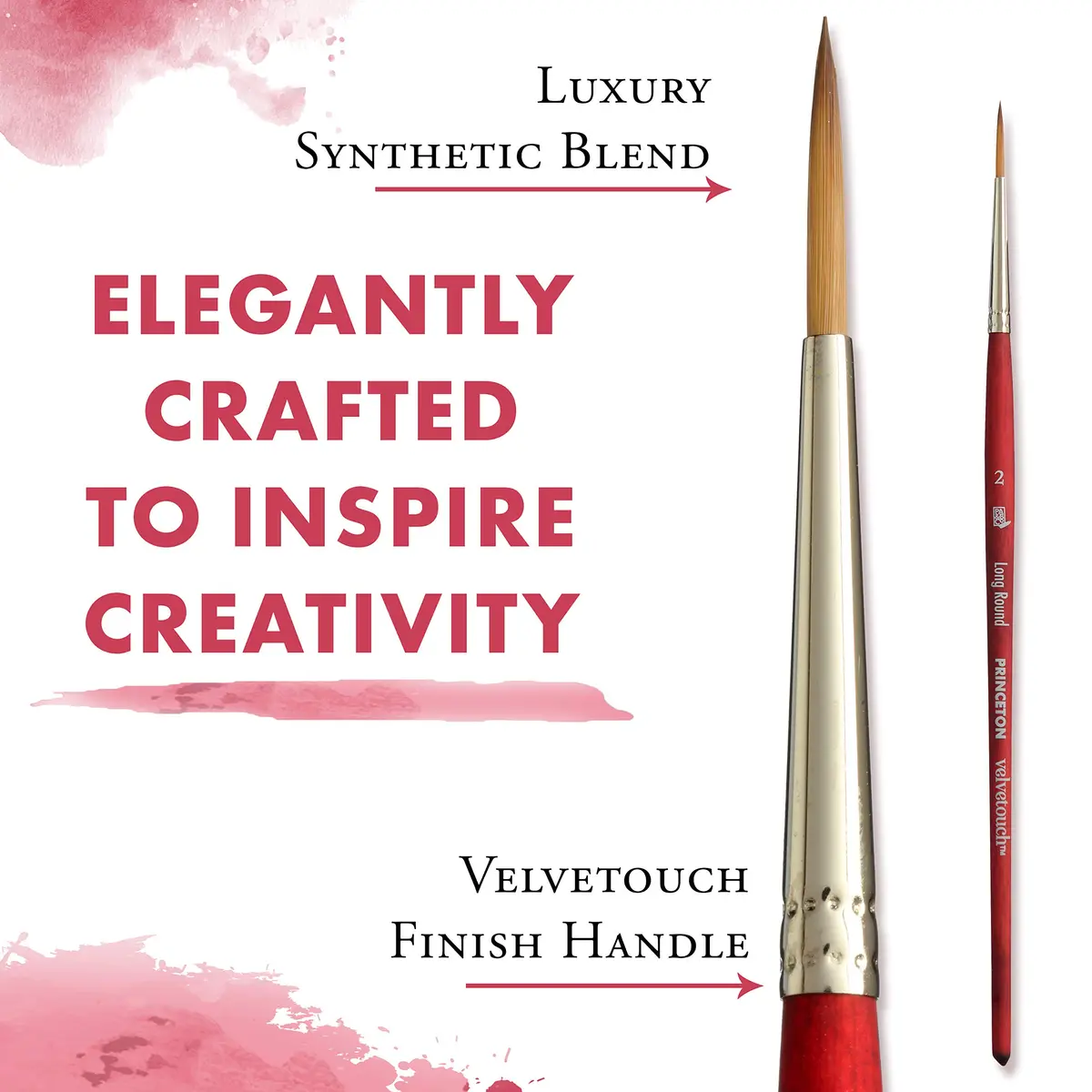 Princeton Velvetouch Artiste, Series 3950 Long Round Size 2 | Luxury Synthetic Brush for Acrylic, Watercolor & Oil - view 4