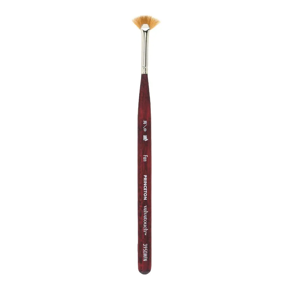 Princeton Velvetouch Artiste Series 3950 Mini Fan Brush 20/0 | Luxury Synthetic Blend for Mixed Media - main product image