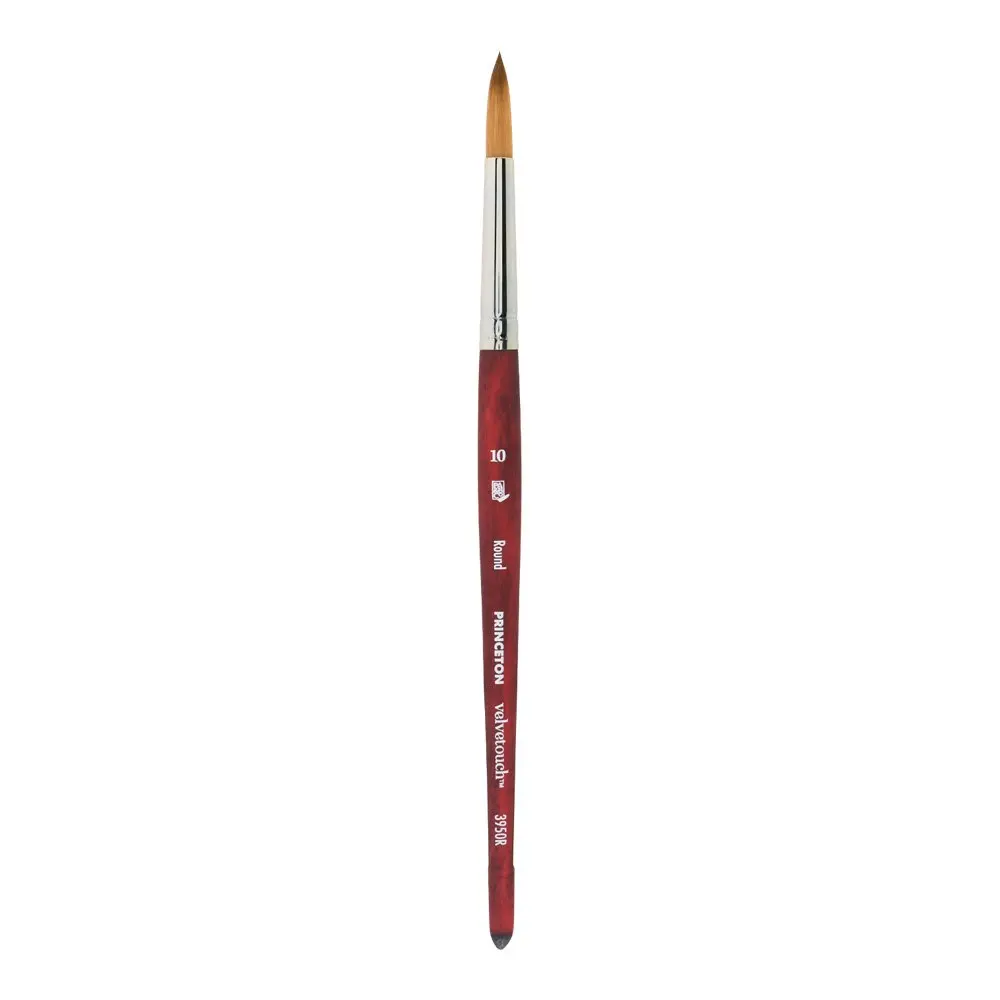 Princeton Velvetouch Round Brush, Synthetic, Short Handle, Size 10 | Premium Multi-Media Artist Brush - main product image