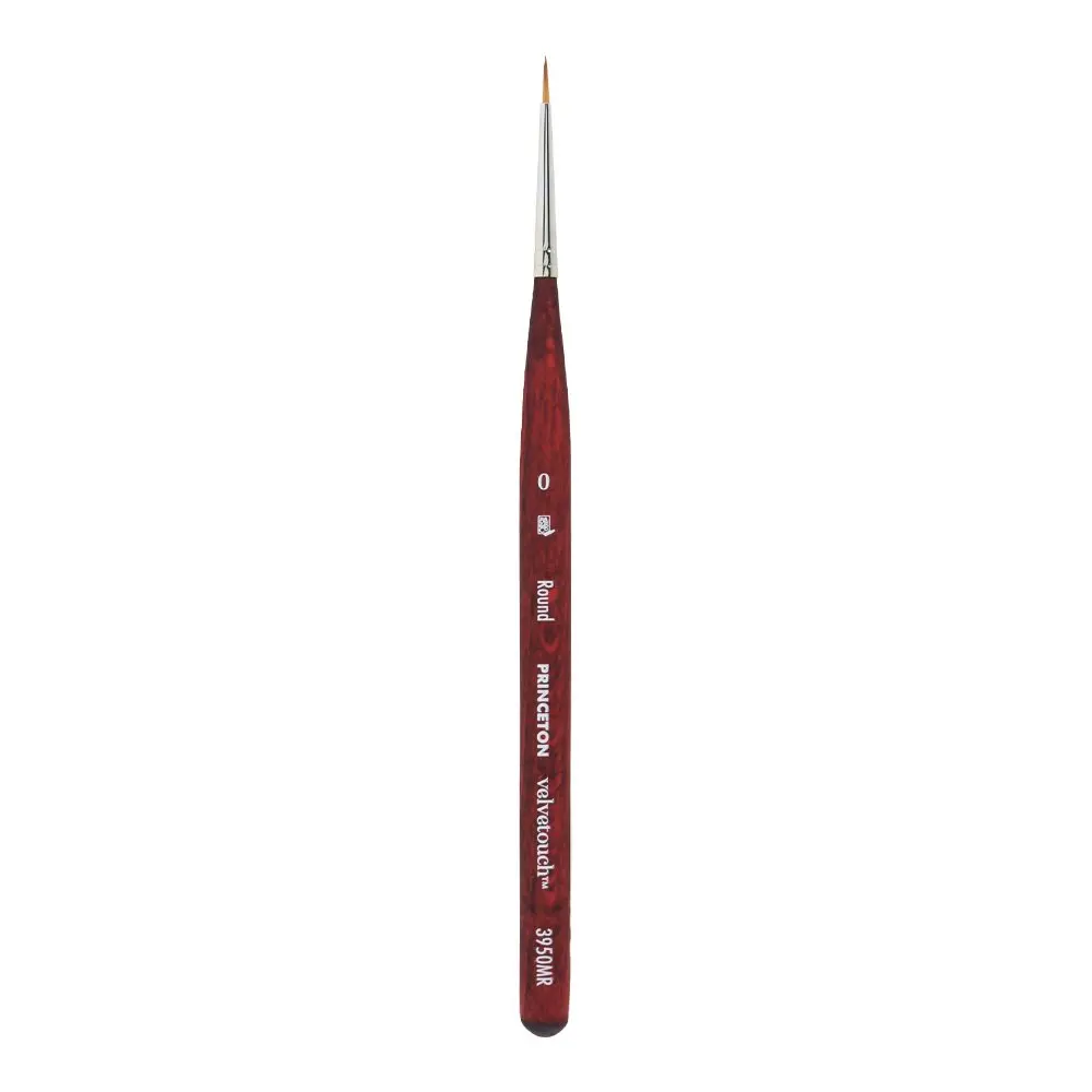 Princeton Velvetouch Mini Round Brush Size 0 | Synthetic, Short Handle, Fine Detailing - main product image