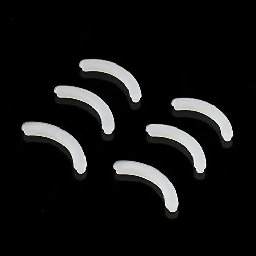 VOBRAMY Eyelash Curler Refill Pads, Rubber Replacement Pads for Standard Eyelash Curler, 6 Pieces, White | Soft Silicone Rubber, Easy to Replace - view 2