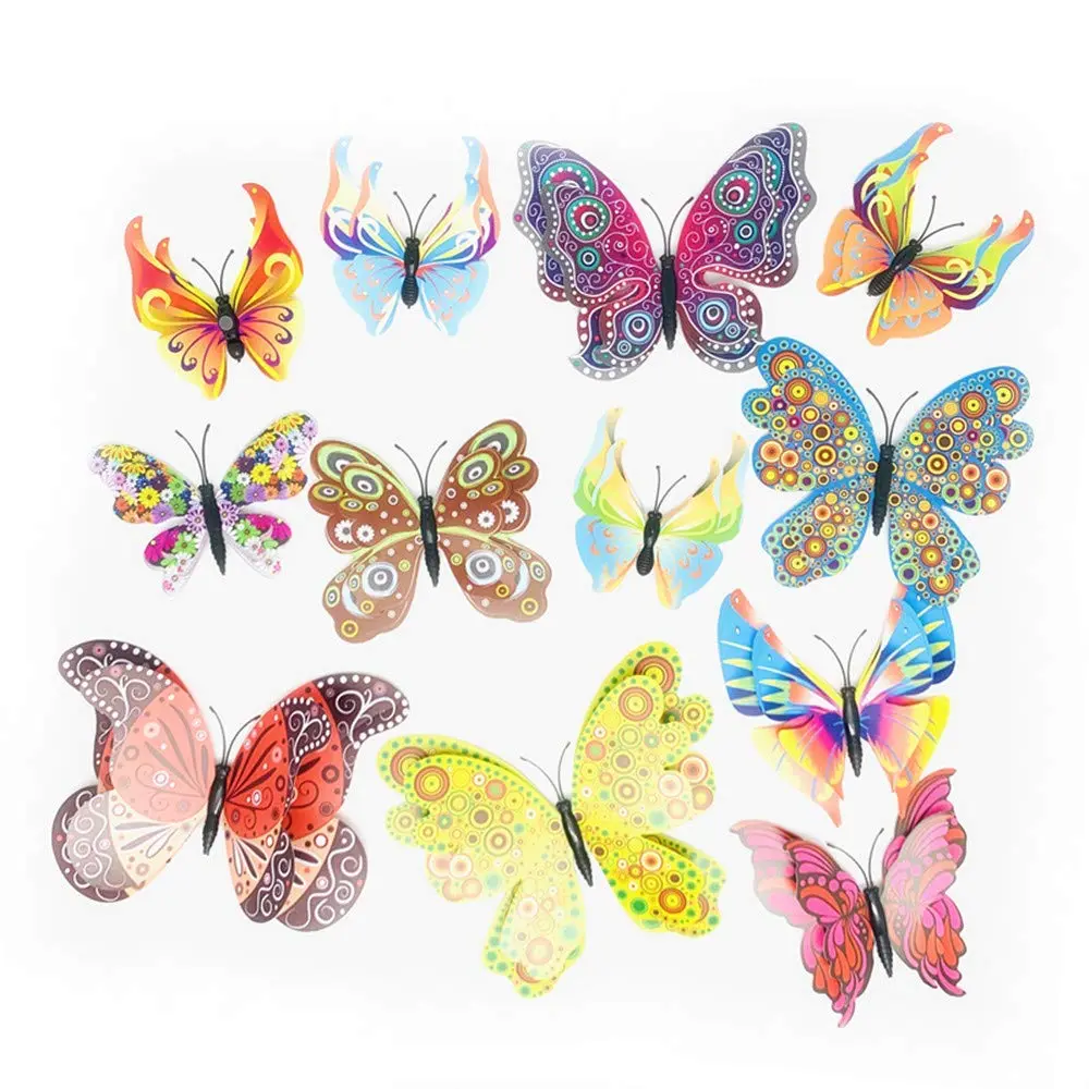 Koolemon 12PCS 3D Butterfly Fridge Magnets Wall Sticker | Home Decor & Party Gift - view 2