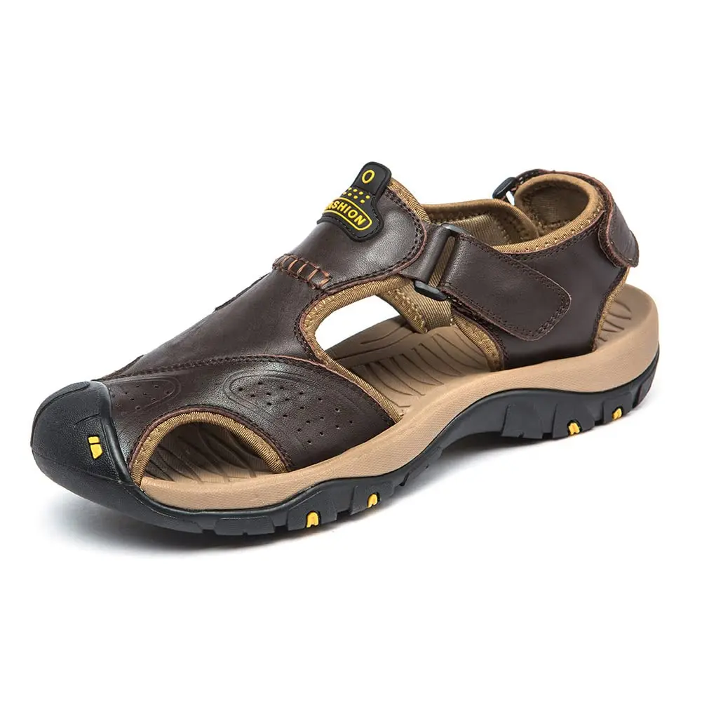 BINSHUN Leather Hiking Sandals for Men | Water-Resistant Outdoor Sport Shoes (US6/US7.5/US9.5/US11.5) - main product image