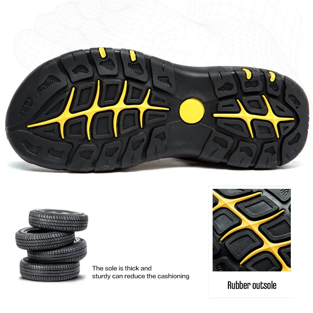BINSHUN Leather Hiking Sandals for Men | Water-Resistant Outdoor Sport Shoes (US6/US7.5/US9.5/US11.5) - view 5