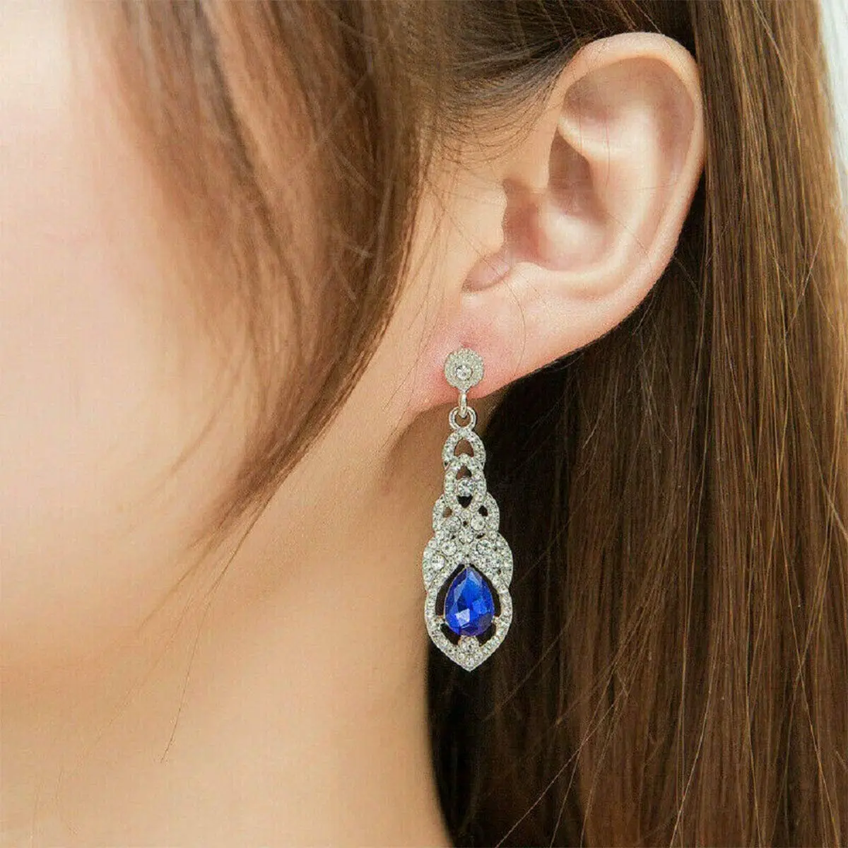 Jyukan Teardrop Crystal AB Resin Rhinestone 14mm x 10mm | Sparkling Pointback Glass for Jewelry & Crafts - view 9