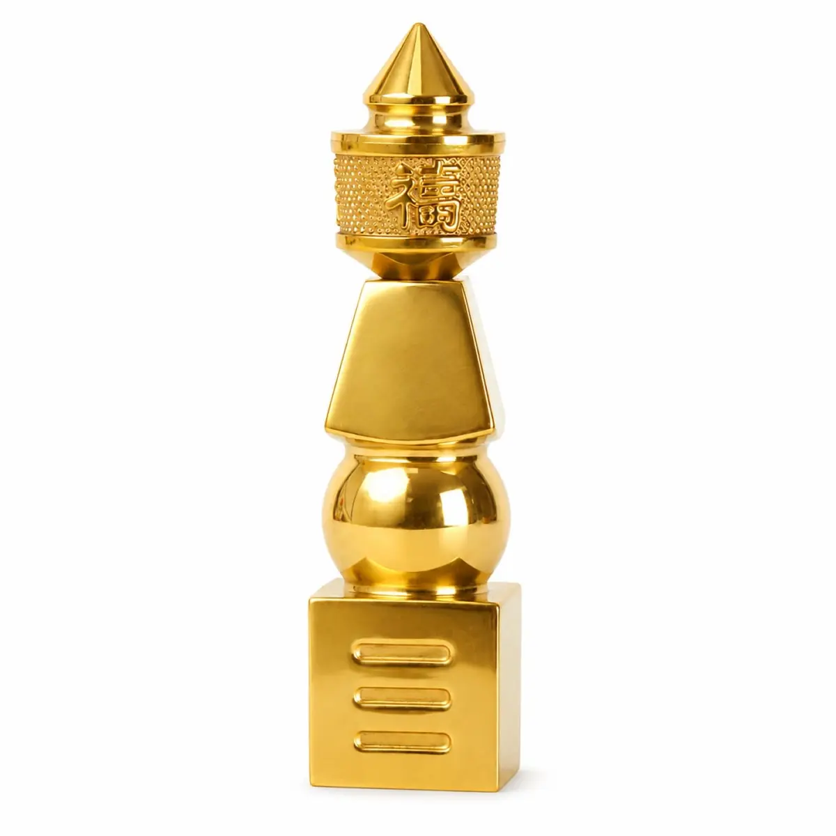 I-MART 5 Element Pagoda Feng Shui Decor 15.2 cm (6-inch) | Brass with Polished Gold-Tone Finish - main product image