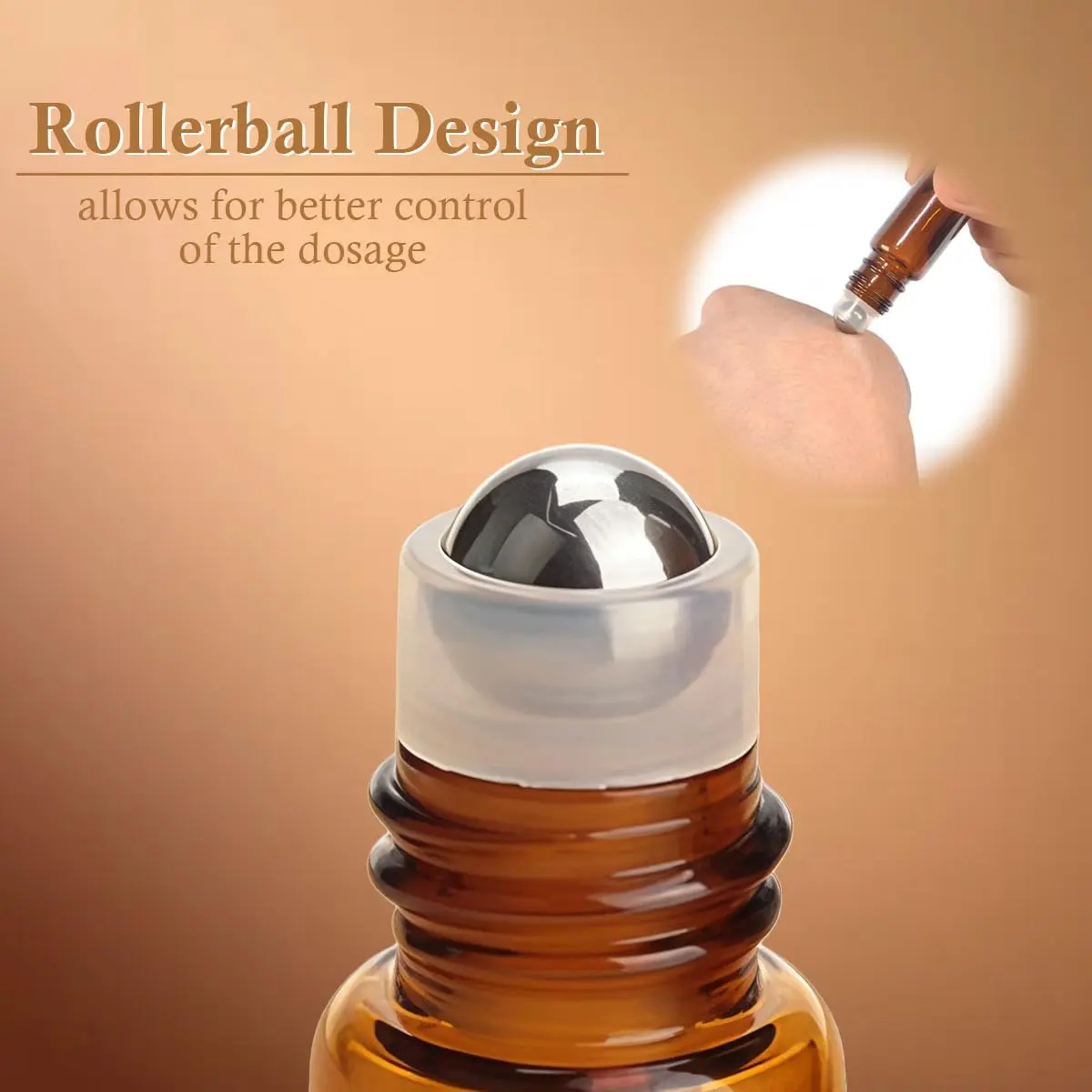 ericotry 5ml Amber Glass Roller Bottles (24-Pack) | Protects Oils from UV Rays - view 5