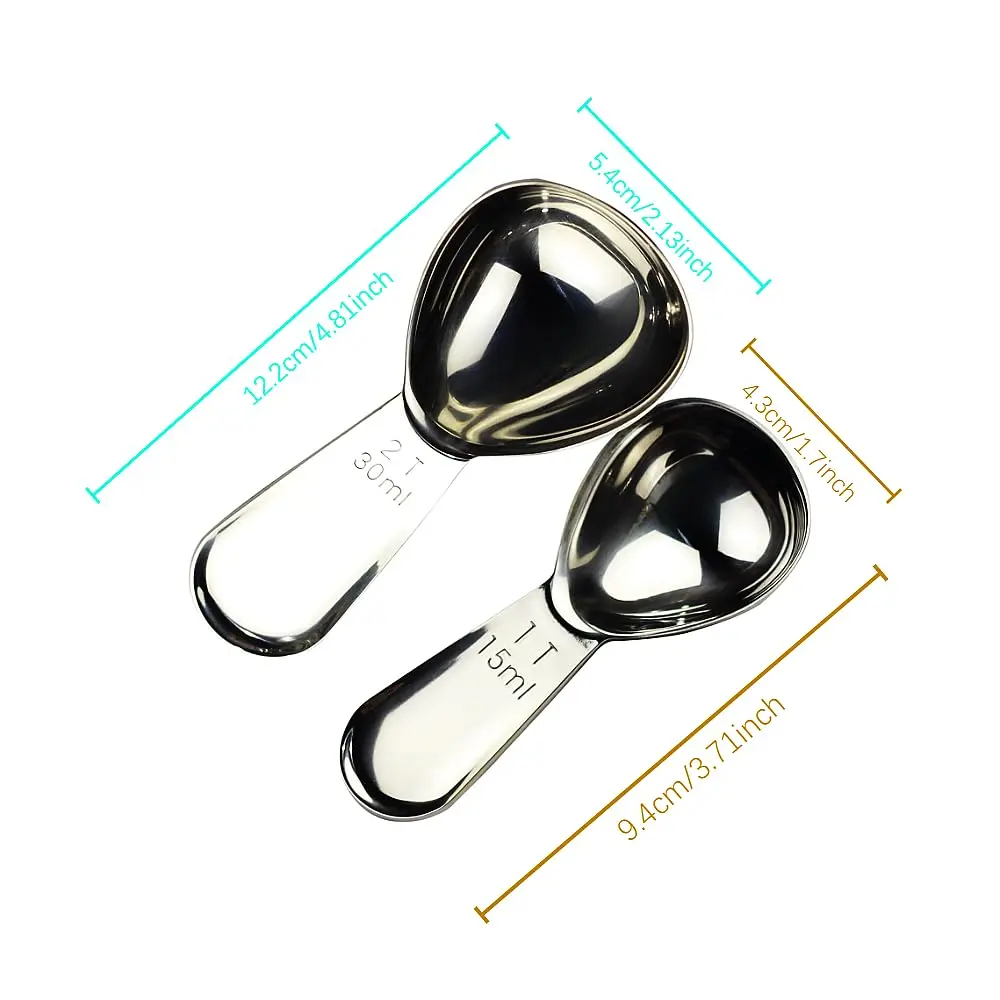 CoaGu Coffee Scoop Set 15ml & 30ml (1Tbsp & 2Tbsp) 18/8 Stainless Steel | Precise Coffee & Baking Measurements - view 2