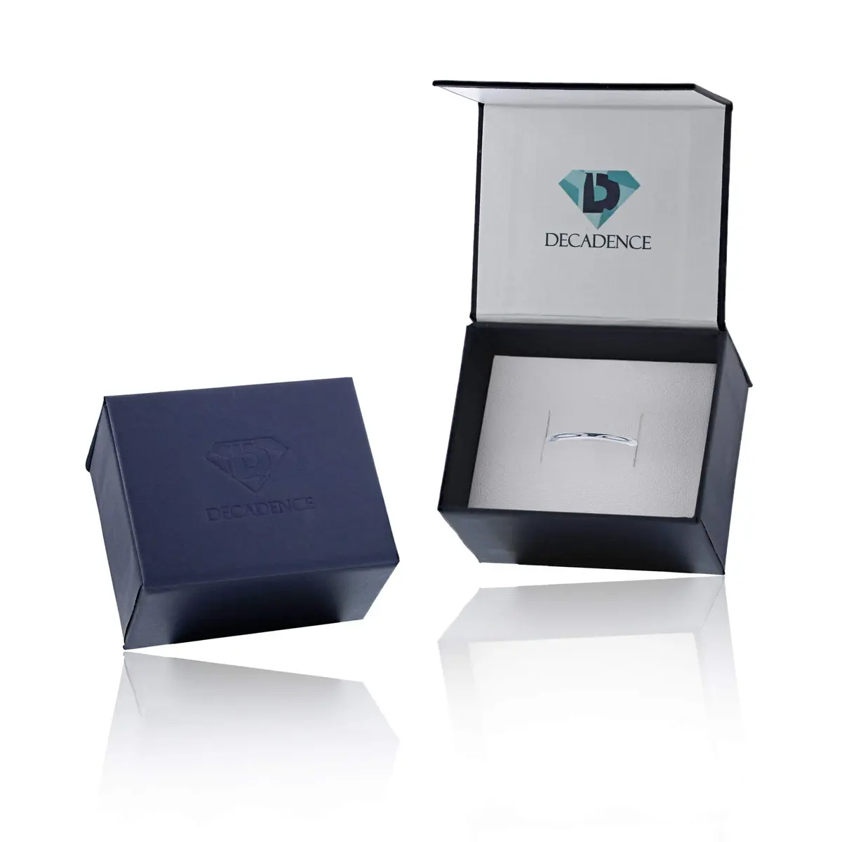 DECADENCE 14K White Gold 1mm Polished Wedding Band Size 6.5 | Solid 14K Gold, Made in Italy - view 2