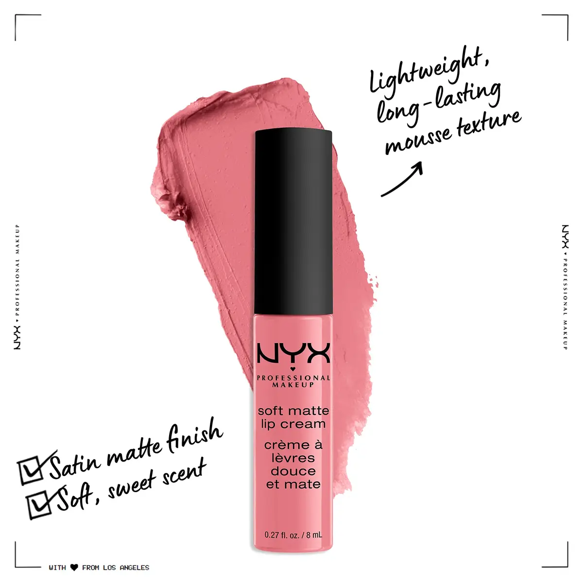 NYX PROFESSIONAL MAKEUP Soft Matte Lip Cream Cyprus Light Pastel Pink 7.65ml (0.27 Fl Oz) | Matte Finish - view 2