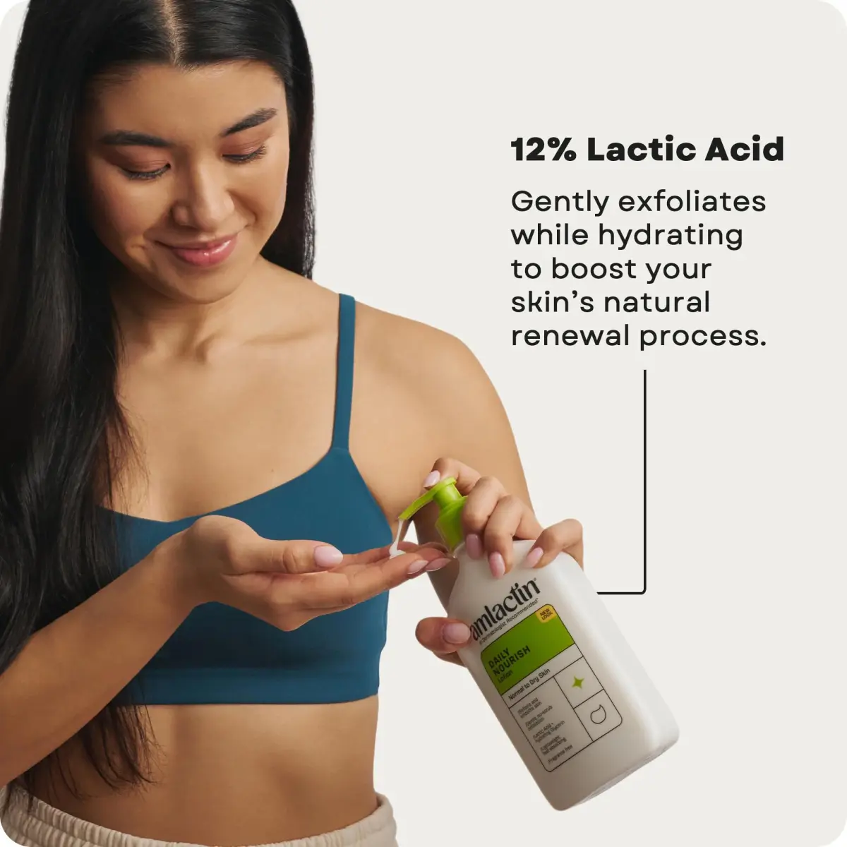 AmLactin Daily Nourish Body Lotion 400ml (14.1 oz) | Exfoliates & Moisturizes for Dry Skin - view 3