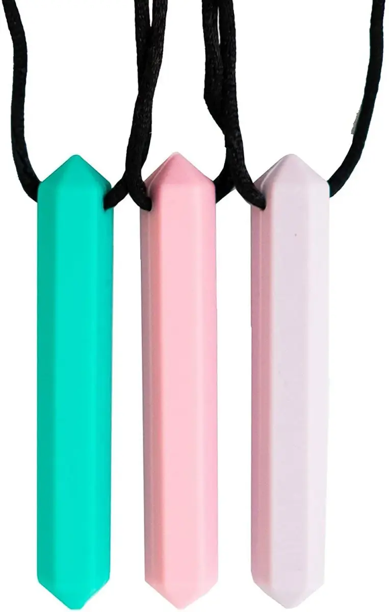 Tilcare Chew Chew Pencil Sensory Necklace 3-Pack | Calming Silicone Chewy Toys for Kids & Adults - main product image