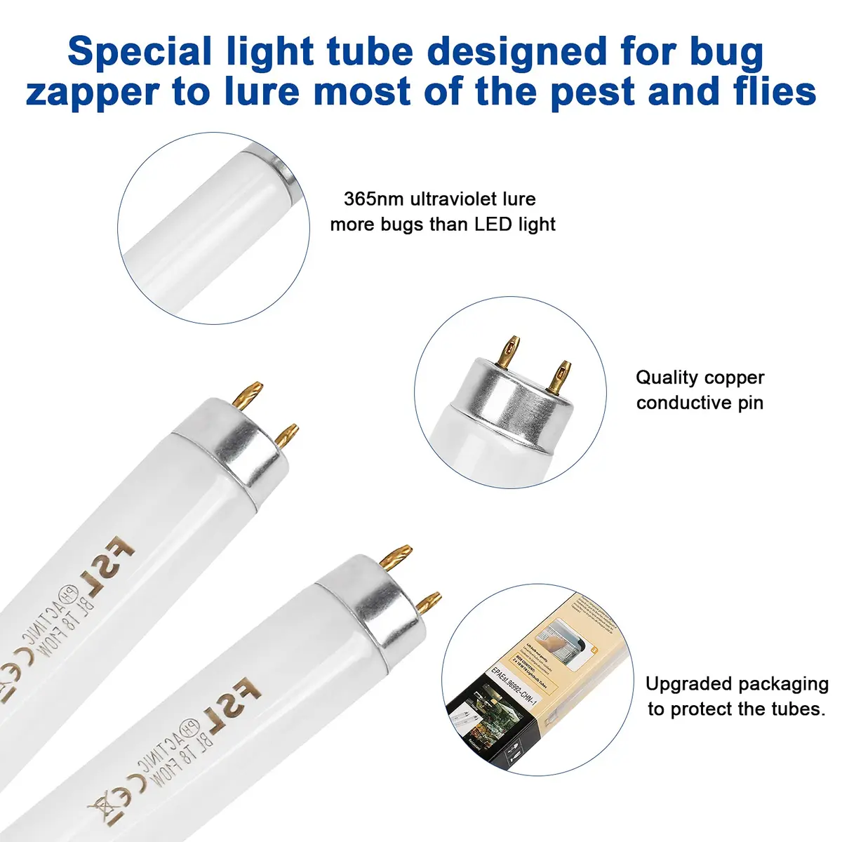 Micnaron Bug Zapper Light Bulb 10W | UV Replacement Bulb for Mosquito Killer, Indoor Use - view 5