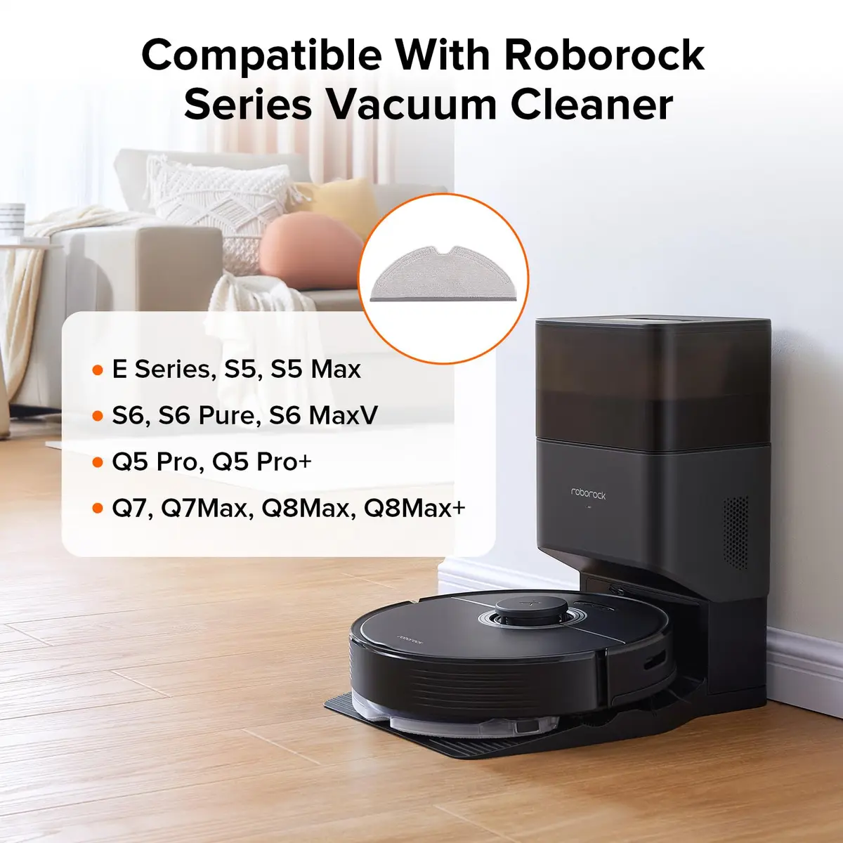 roborock Microfiber Mop Cloths 2 Pack for Q Series | Reusable, Compatible with Roborock Vacuum Cleaners - view 2