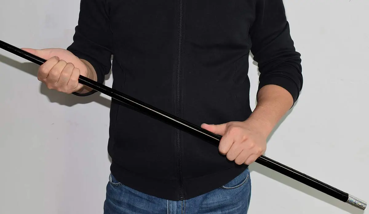 OUERMAMA Black Metal Appearing Cane 1.1 Meter (43.3 Inches) | Professional Stage Magic Trick with Tutorial - view 8
