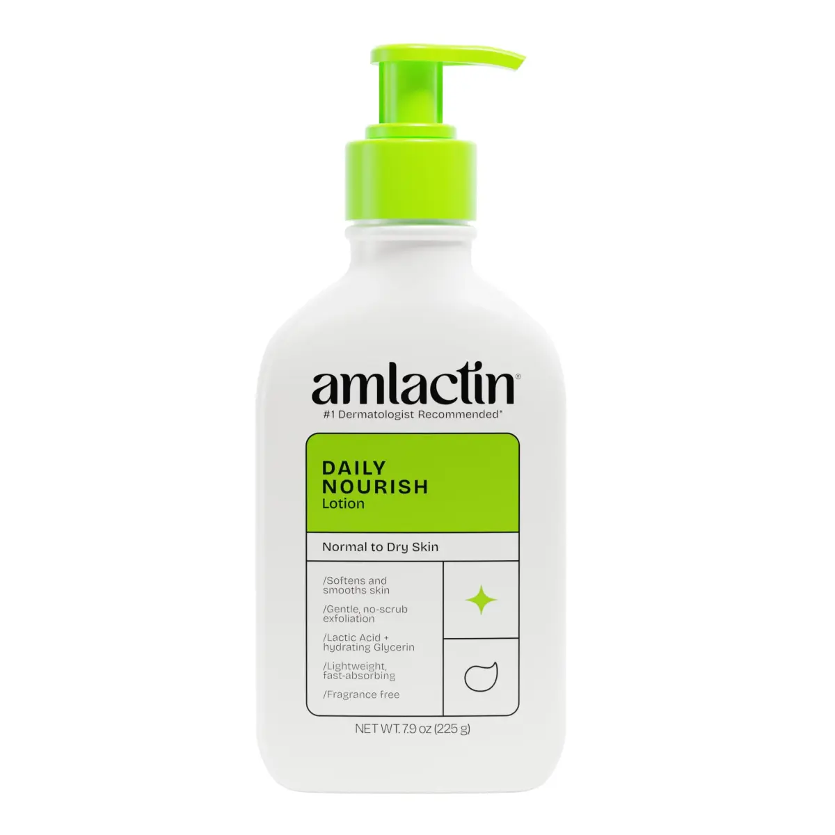 AmLactin Daily Nourish Body Lotion 233ml (7.9 Fl Oz) | 12% Lactic Acid Exfoliates & Hydrates Rough Dry Skin - main product image