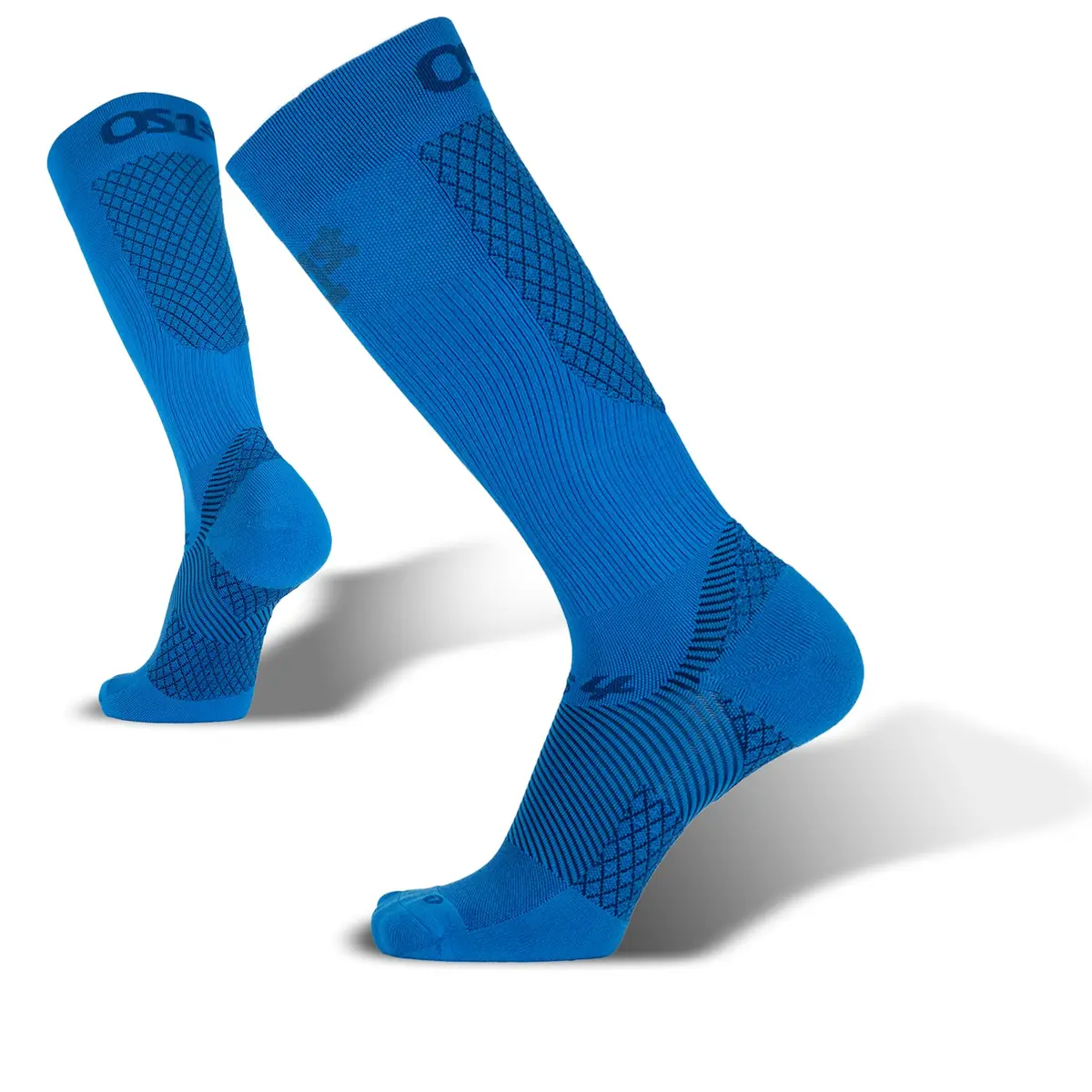 OS1st FS4 Compression Bracing Plantar Fasciitis Socks | Relieves Heel Pain & Improves Circulation (US, Large, Blue) - main product image