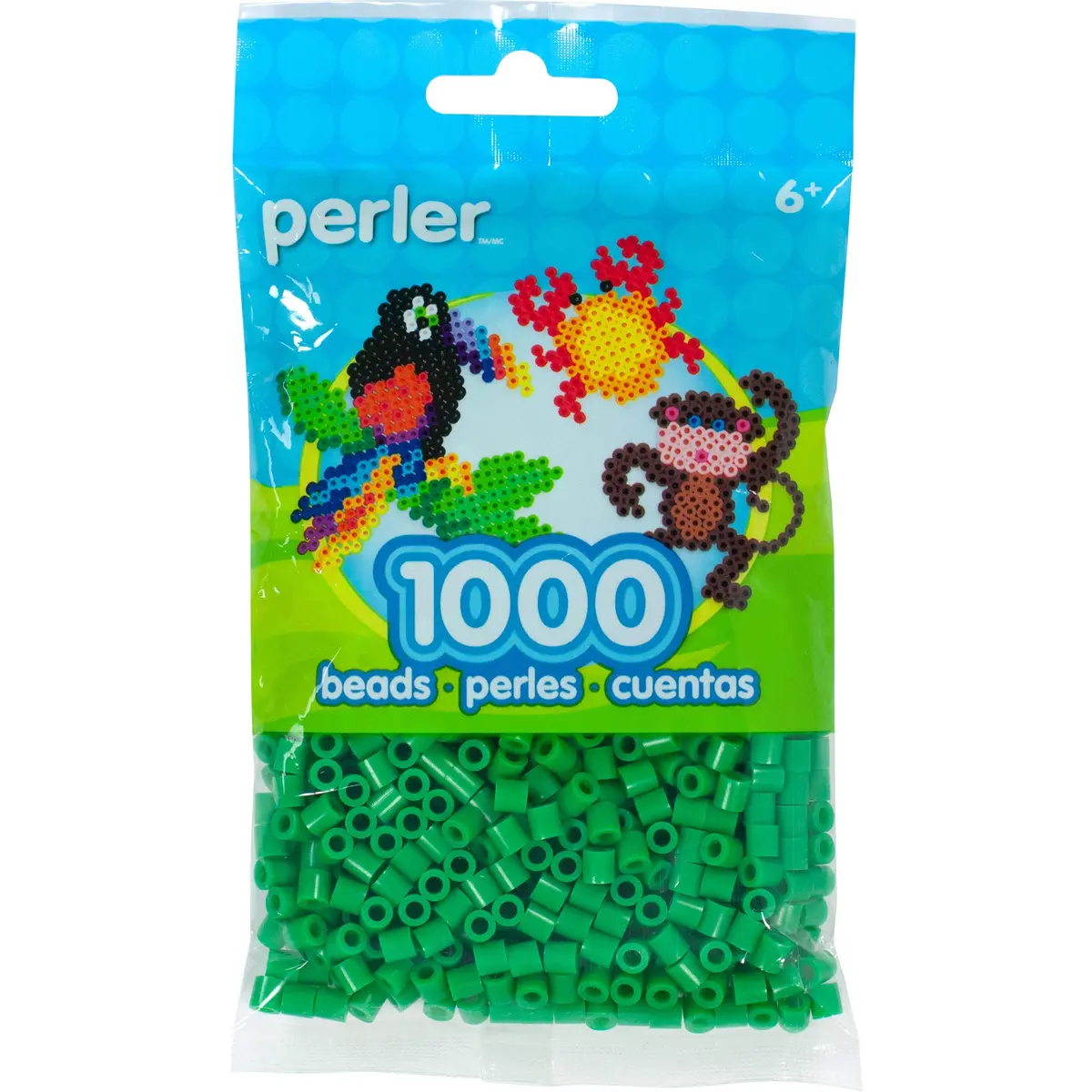 Perler Beads Fuse Beads for Crafts 1000pcs Shamrock Green | Creative Crafting for Kids & Adults - main product image