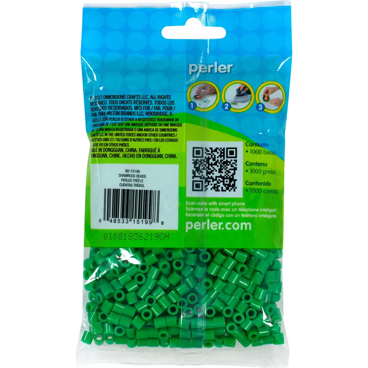 Perler Beads Fuse Beads for Crafts 1000pcs Shamrock Green | Creative Crafting for Kids & Adults - view 2