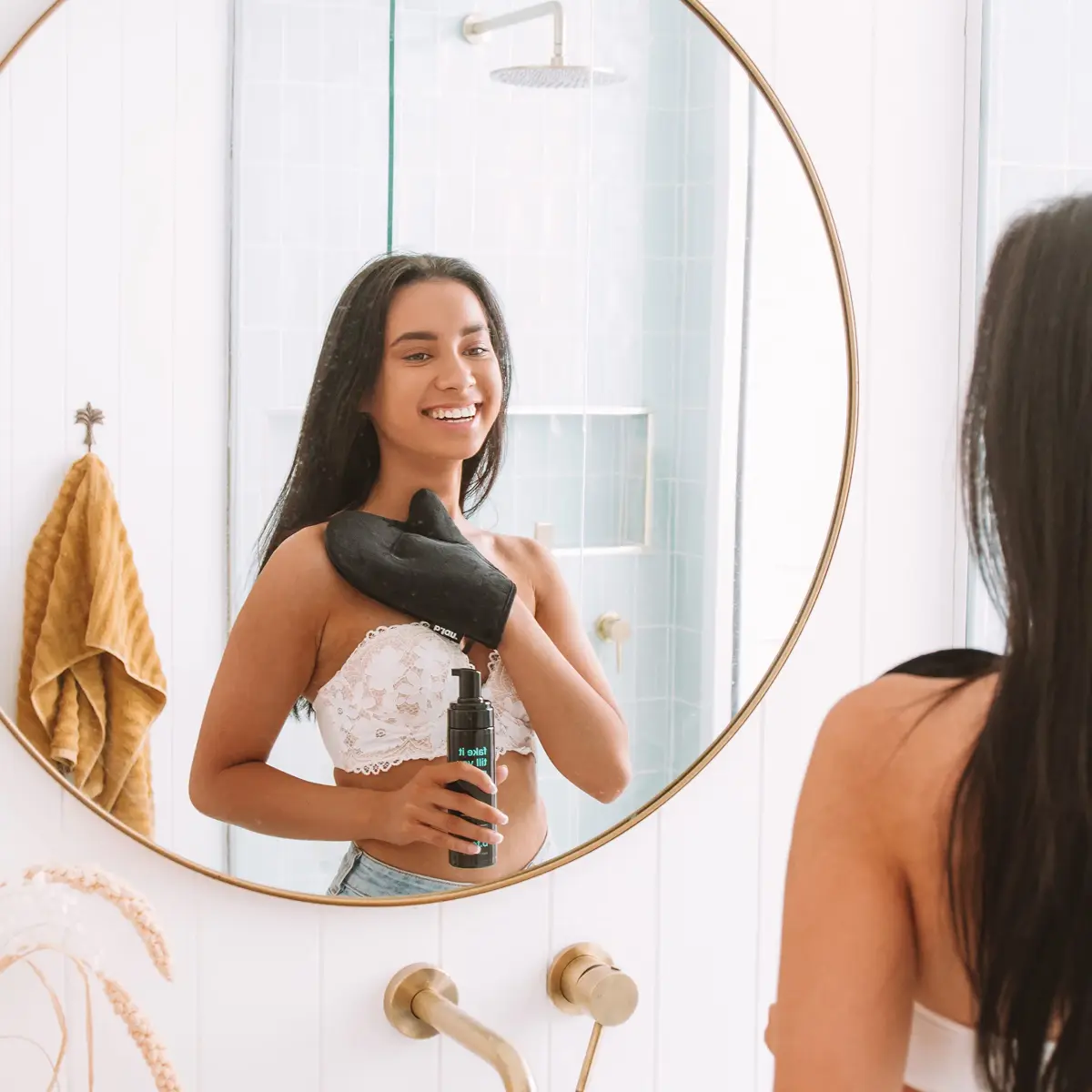 B.TAN Fake It Till You Make It Dark Self Tanner Mousse 200ml (6.7 Fl Oz) | Express 1-Hour Sunless Tanning Foam - view 7