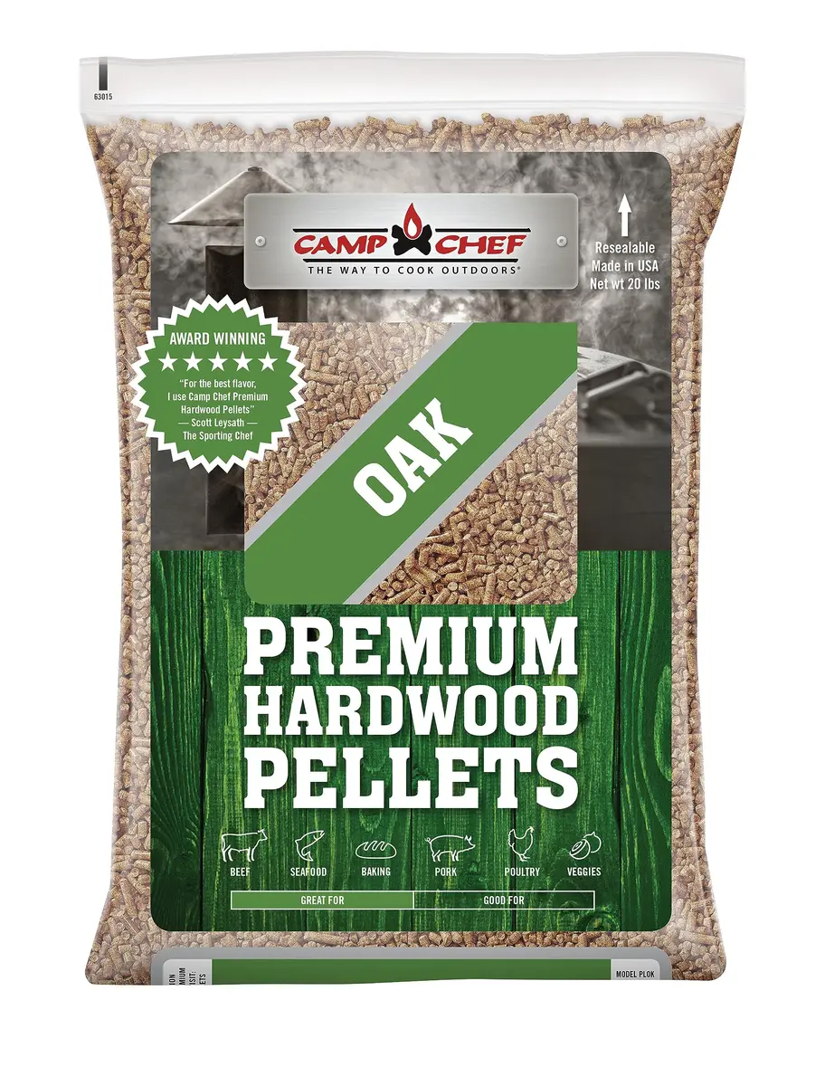 Camp Chef Oak Flavor 20 lb All-Natural Hardwood Pellets | Medium Smoke, Versatile for Grills & Smokers - main product image