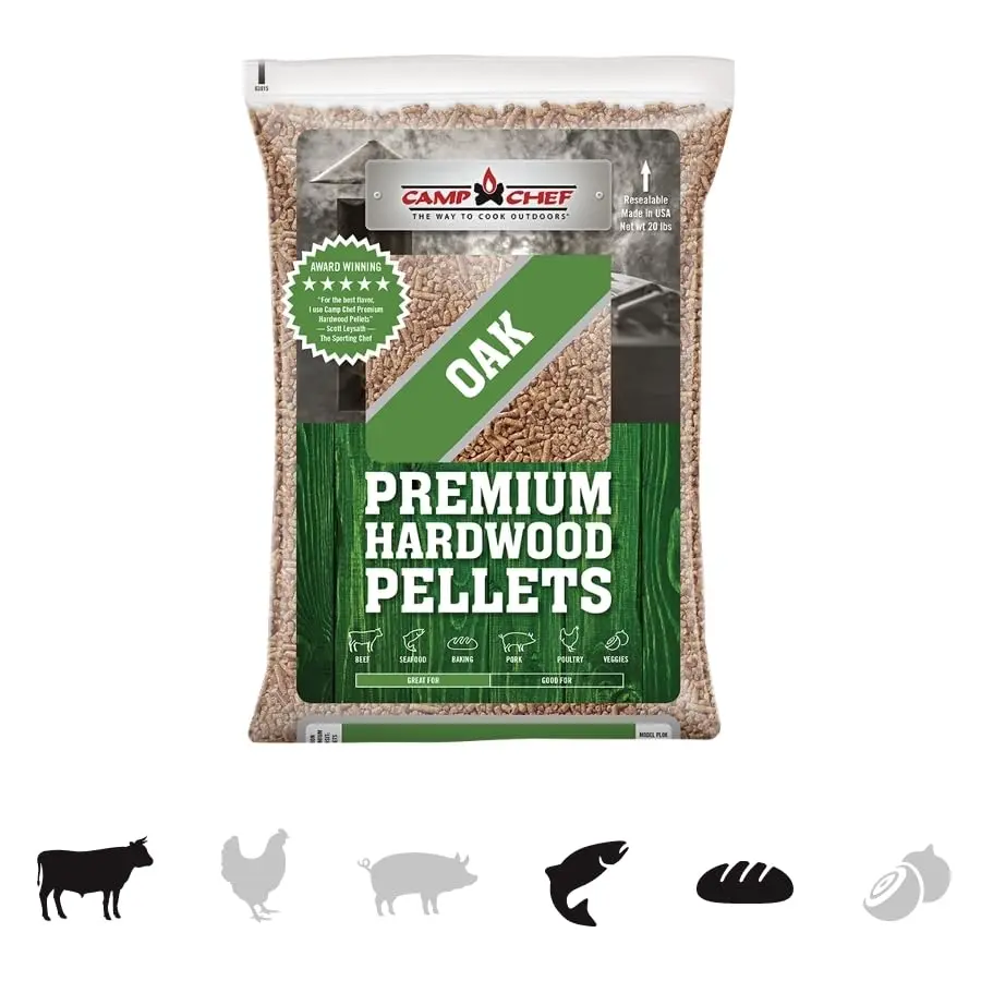 Camp Chef Oak Flavor 20 lb All-Natural Hardwood Pellets | Medium Smoke, Versatile for Grills & Smokers - view 4