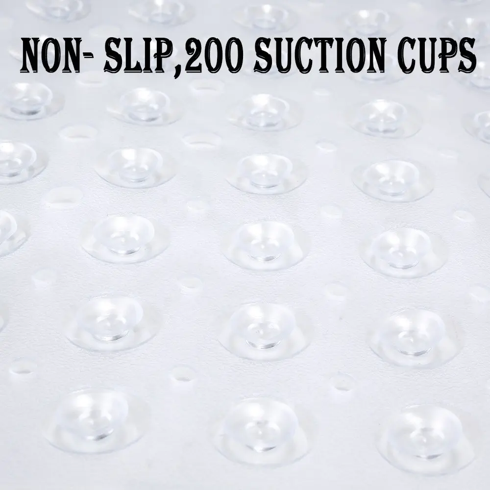 YINENN Bath and Shower Safety Mats 40x16 inch | Non Slip with Suction Cups, Extra Large, Machine Washable, Drain Holes, Clear - view 4