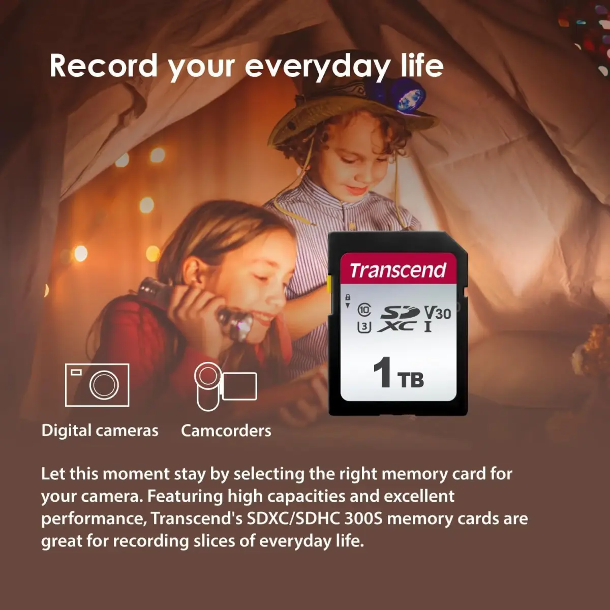 Transcend 32GB SDHC SD Card, UHS-I U1, 1080p Full HD Video, Retail Packaging - view 4