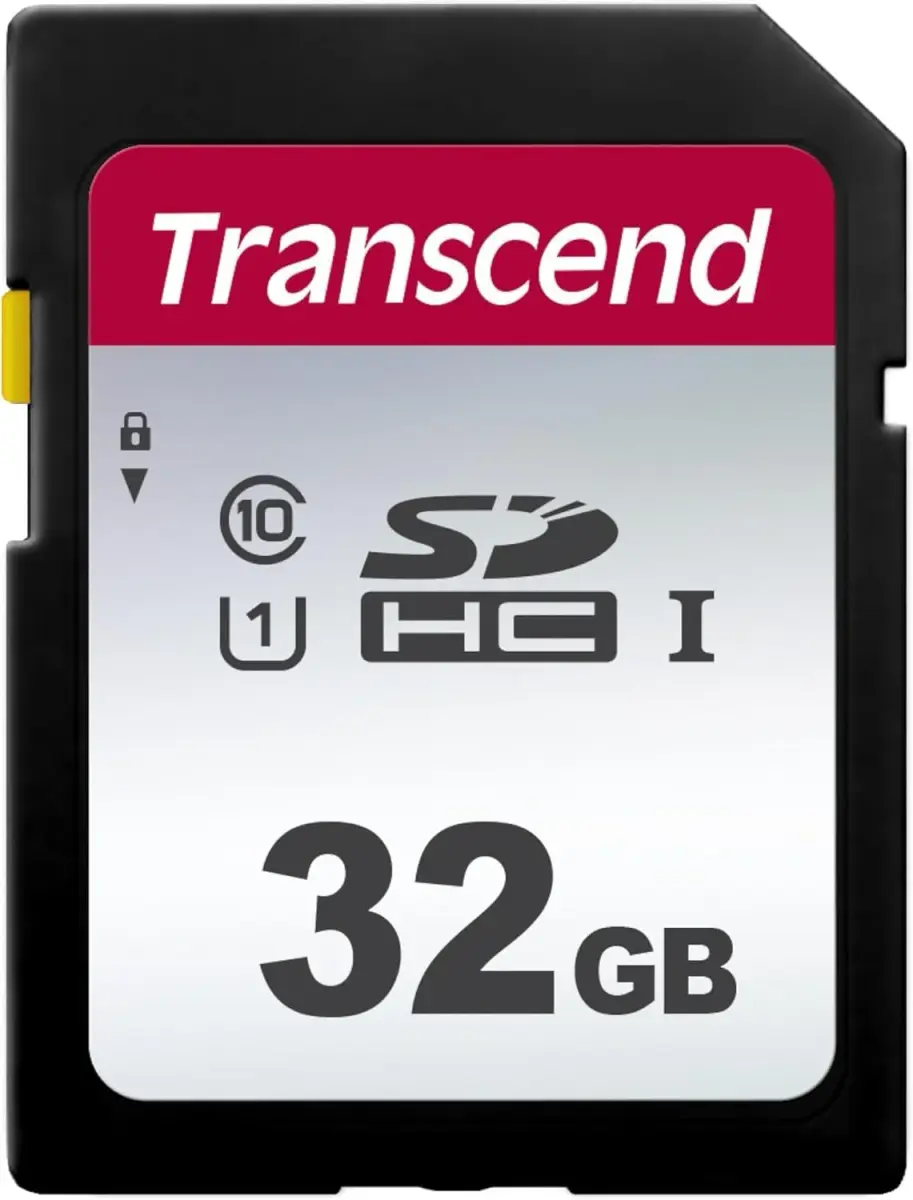 Transcend 32GB SDHC SD Card, UHS-I U1, 1080p Full HD Video, Retail Packaging - main product image
