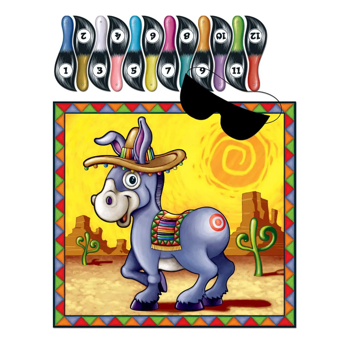 Beistle Donkey Activity Sets – 24 Party Posters & Game Supplies | Bright Colorful Fiesta & Western Fun - view 2