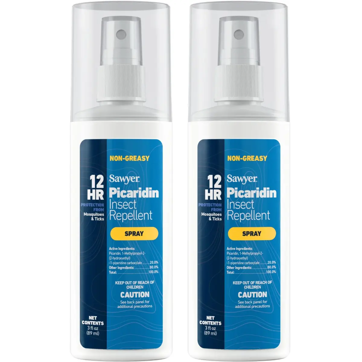 Sawyer Picaridin Insect Repellent Spray 20% — 177ml (6 Fl Oz) Pack of 2 | Repels Ticks & Mosquitoes for 12 Hours - main product image