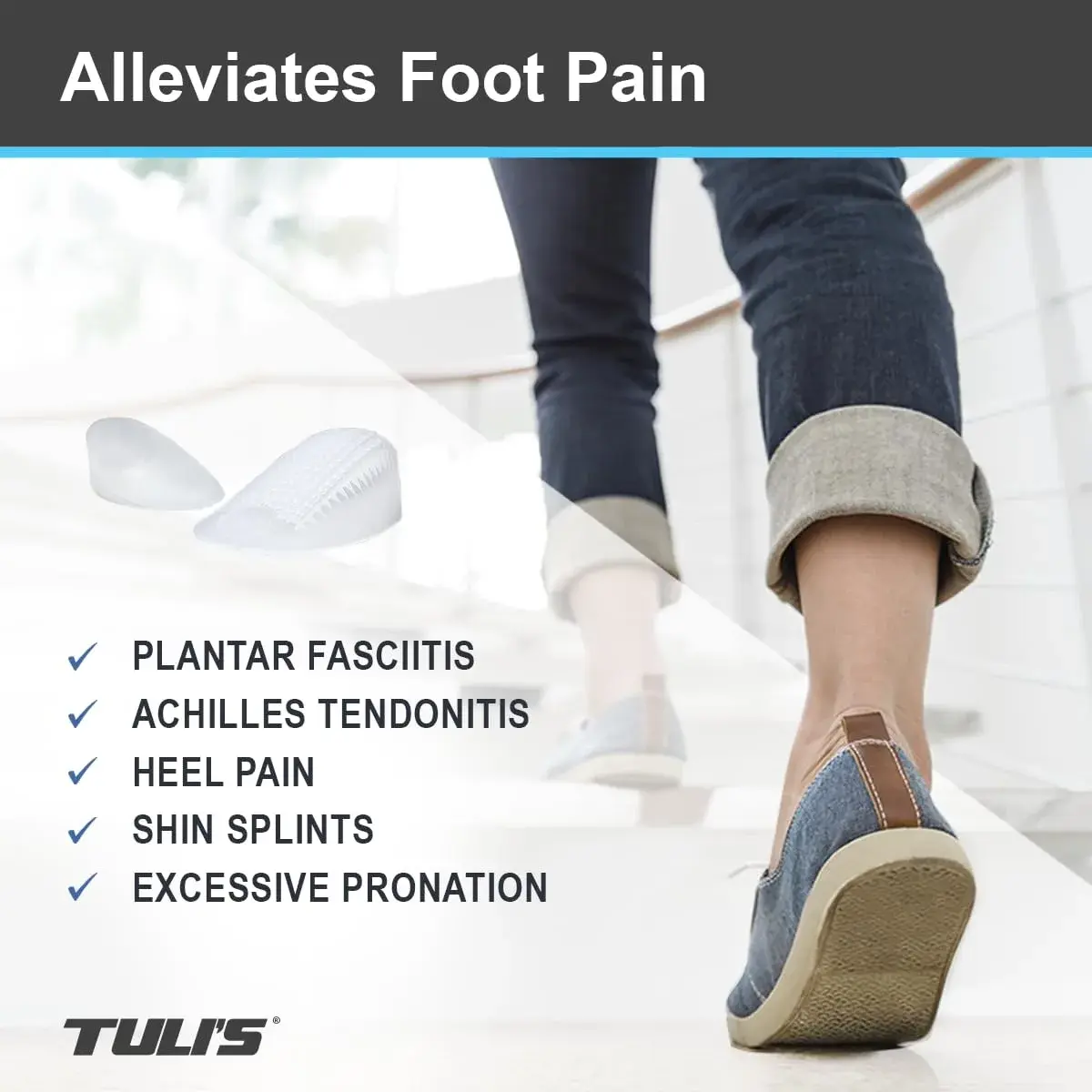Tuli's Classic Gel Heel Cups for Plantar Fasciitis, 2 Pairs, Regular | #1 Podiatrist Recommended for Heel Pain Relief - view 3