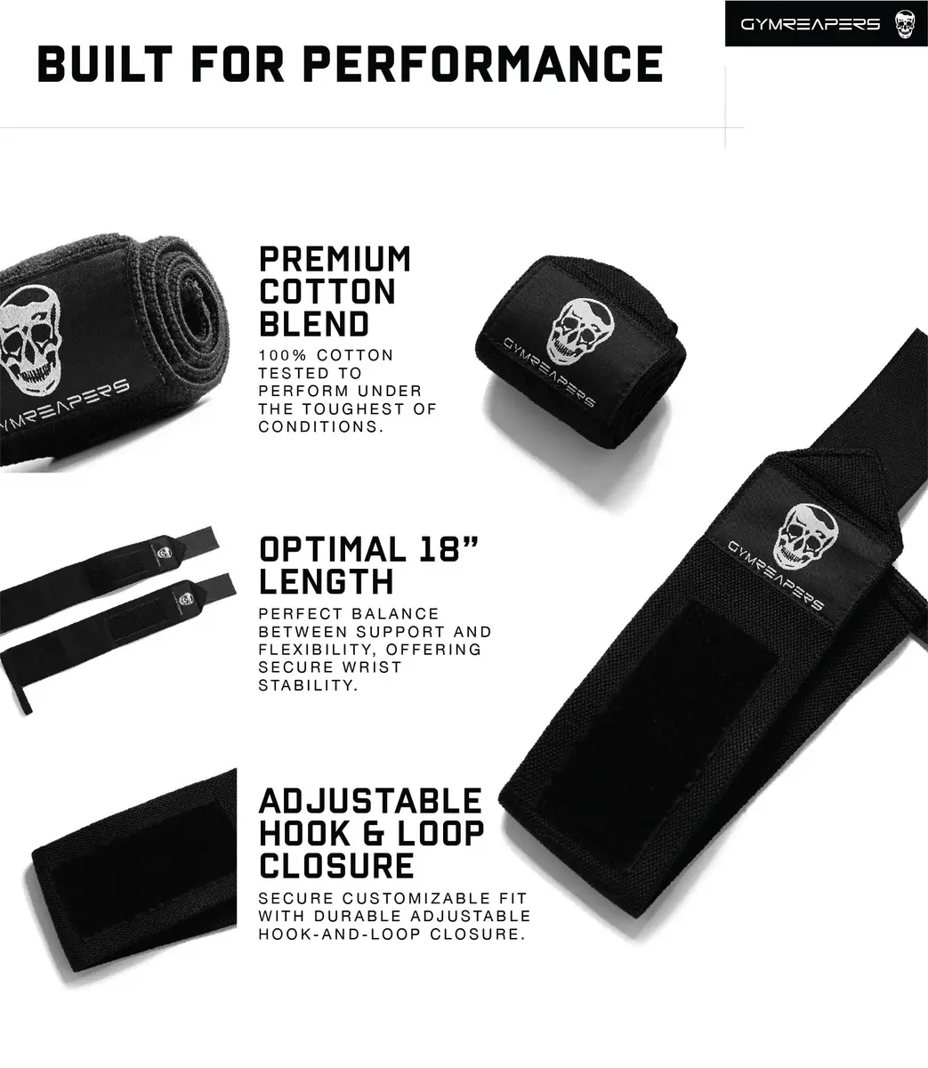 Gymreapers 18" Competition Grade Wrist Wraps | IPF Approved Heavy Duty Support - view 6