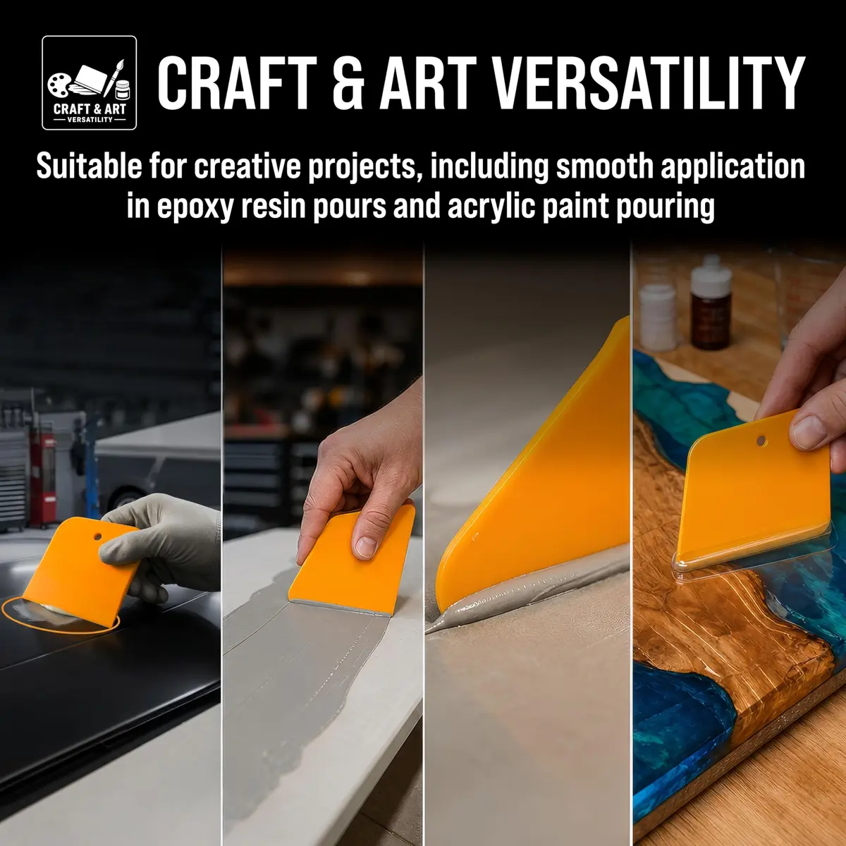Custom Shop 4 Inch Plastic Filler Spreader Tools for Automotive | Versatile Body Repair Set - view 6