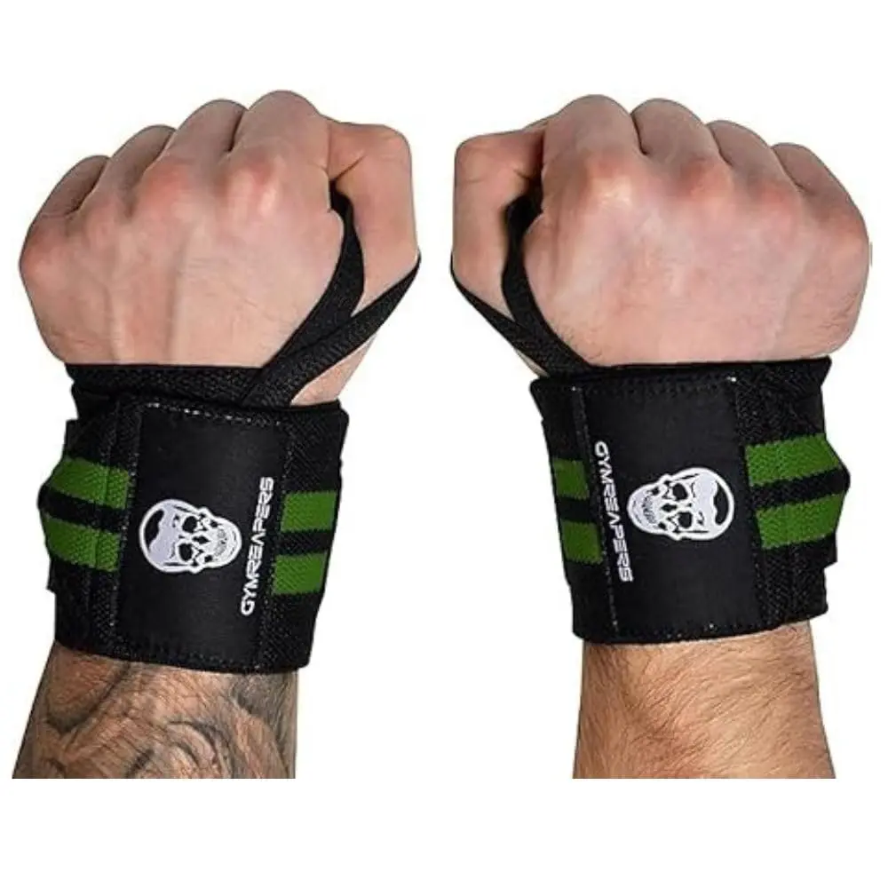Gymreapers Competition Grade 18" Wrist Wraps | Military Green, Professional Quality Wrist Support with Heavy Duty Thumb Loop - main product image
