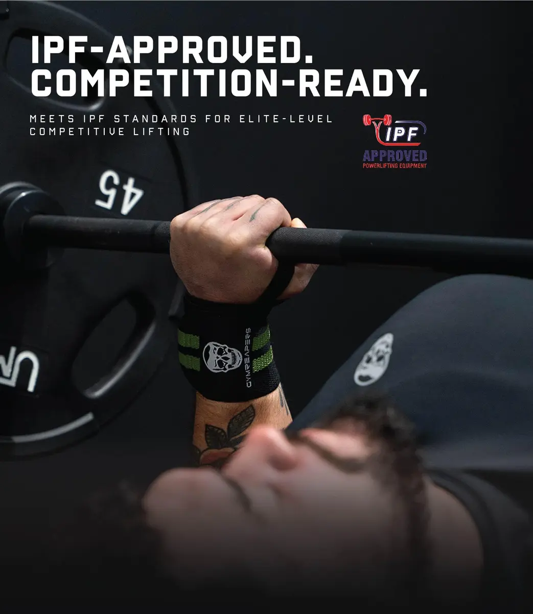 Gymreapers Competition Grade 18" Wrist Wraps | Military Green, Professional Quality Wrist Support with Heavy Duty Thumb Loop - view 4