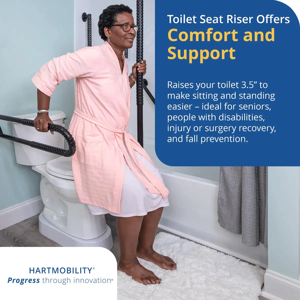 Toilevator Toilet Base Riser 3.5" | Supports 500 lb, Built-in Stability, Discreet Installation - view 5